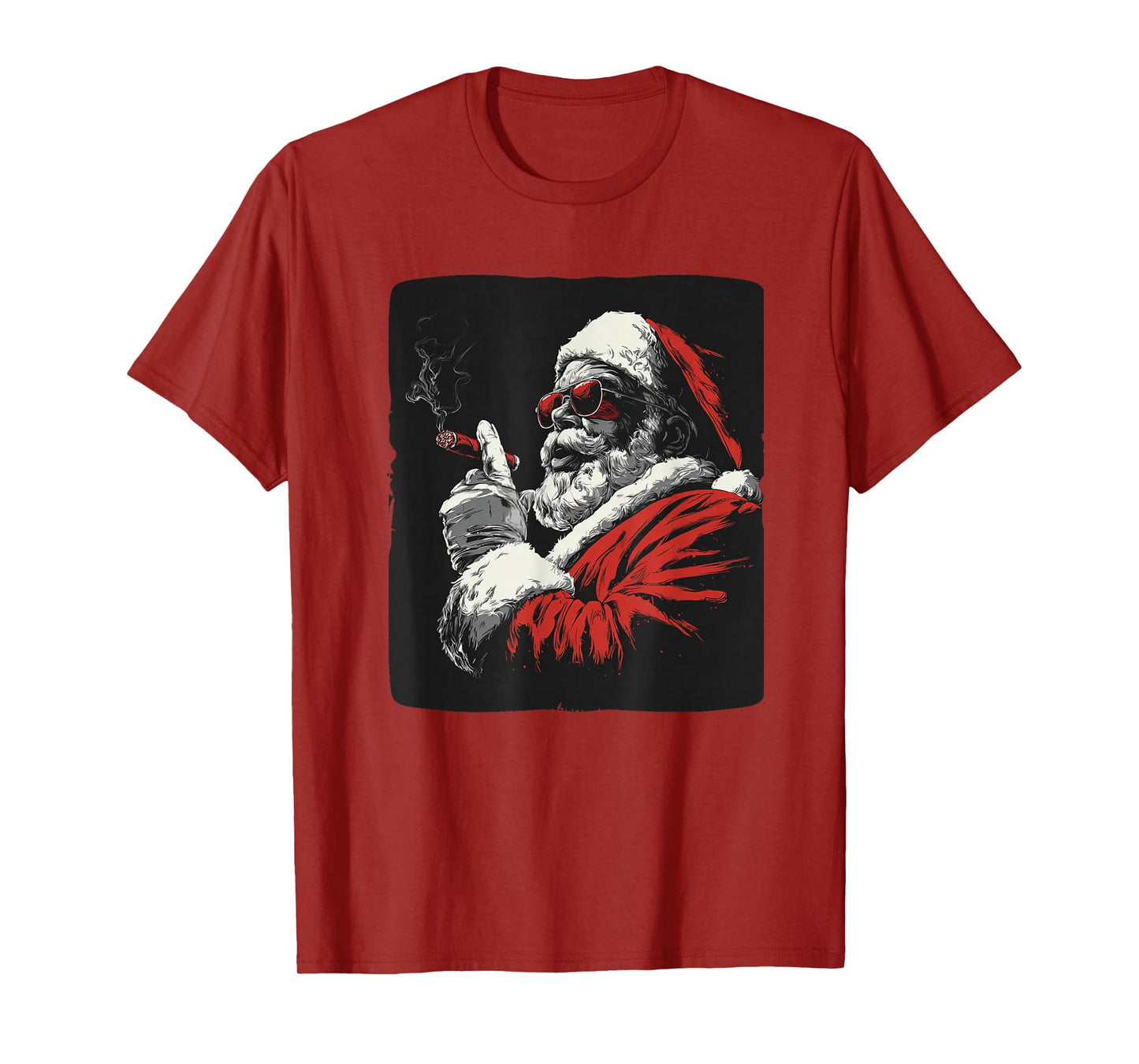 Cool Looking Santa with Cigar and Sunglasses for Smoker T-Shirt