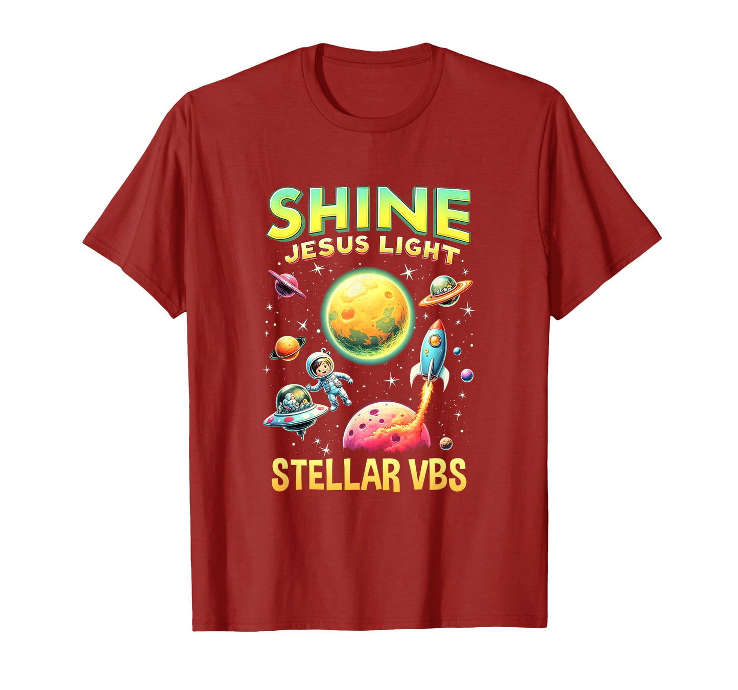 Stellar Space School Camp Christian VBS 2025 Vacation T-Shirt