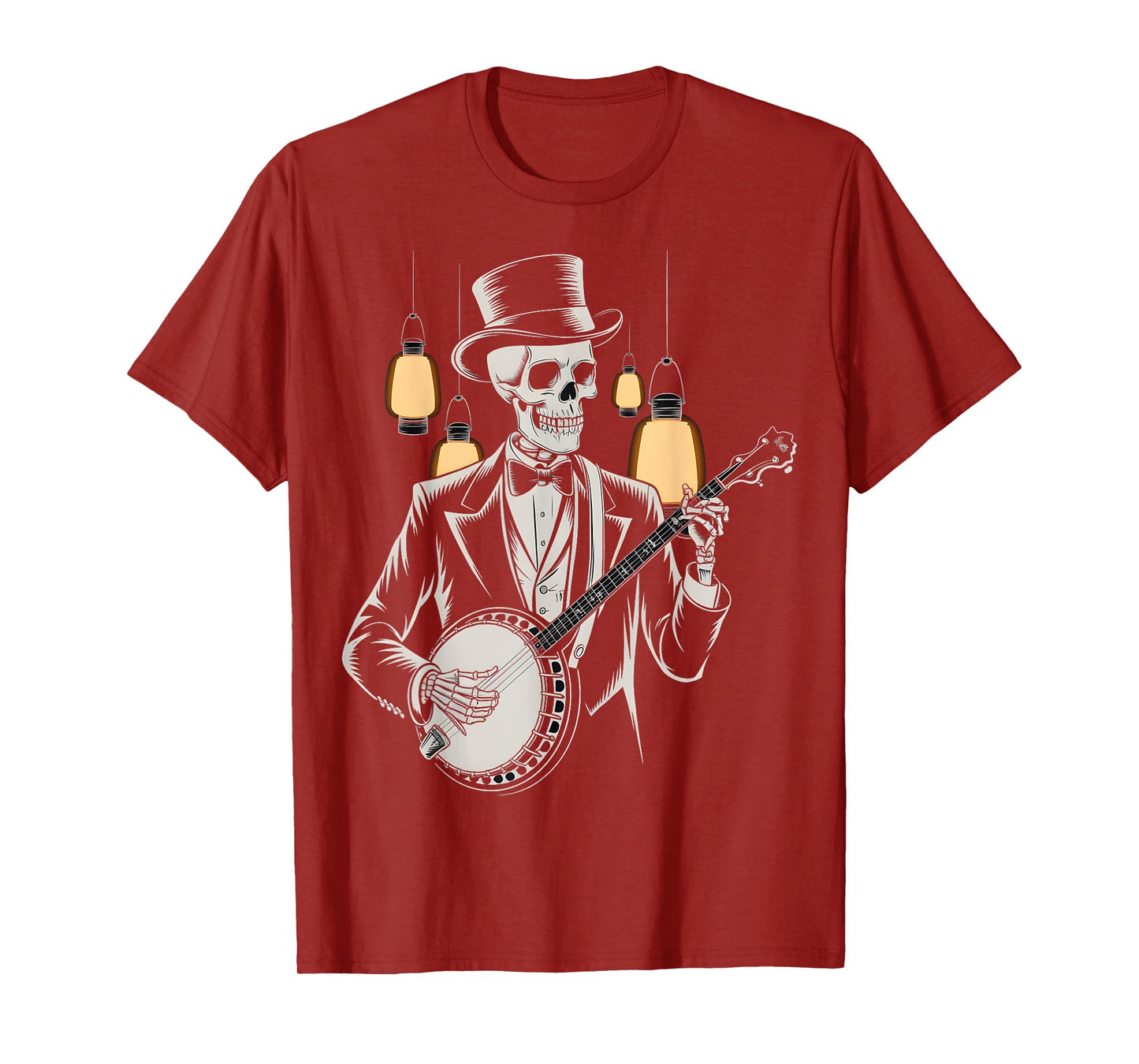 Skeleton Banjo Player Vintage T-Shirt