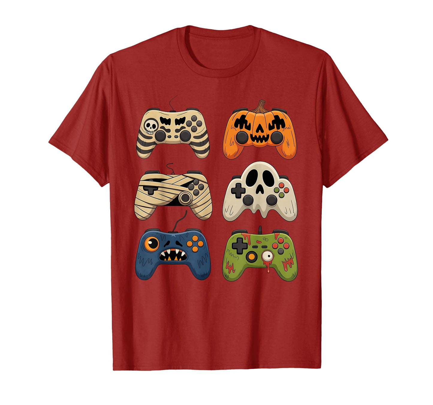 Halloween Skeleton Zombie Gaming Controllers Mummy Gifts Kid T-Shirt