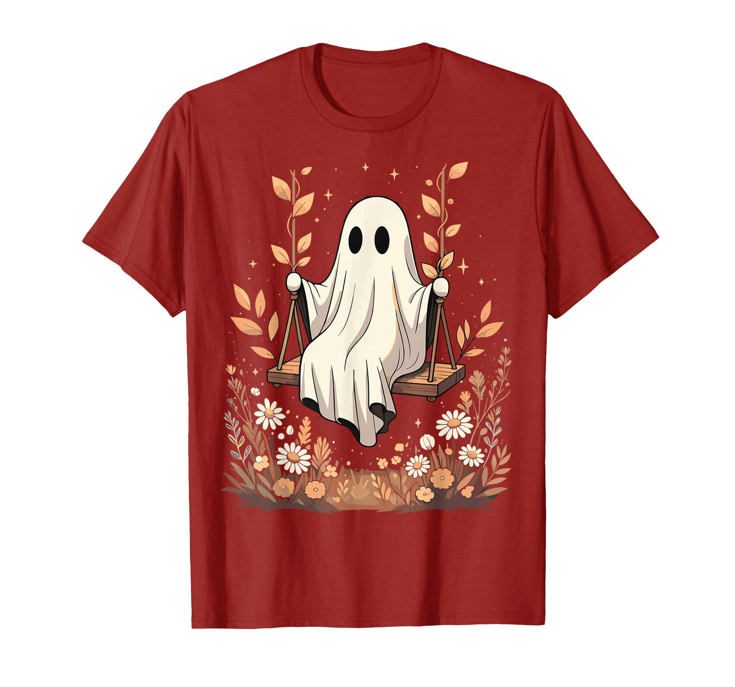 Halloween Ghost Swing Fall Floral T-Shirt