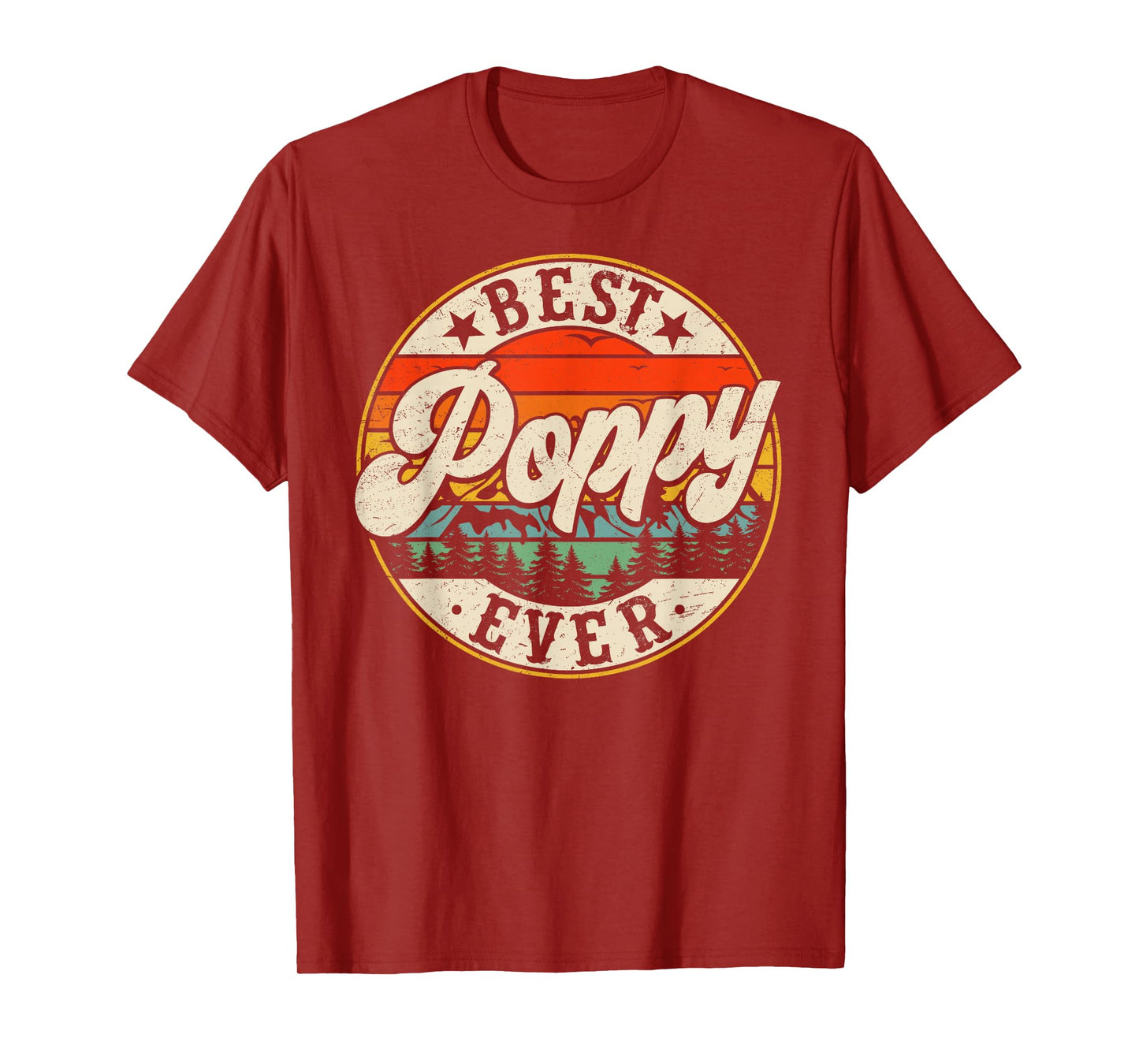 Vintage Best Poppy Ever Father's Day Grandpa Men T-Shirt