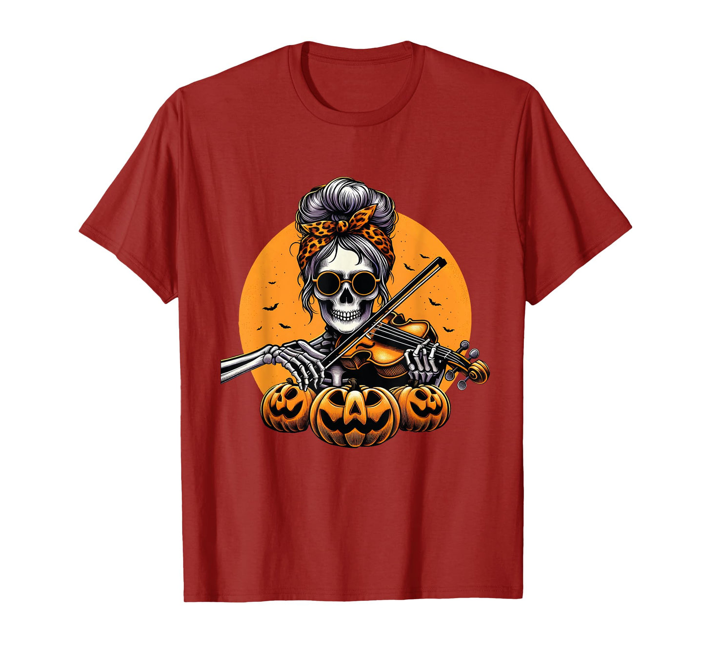 Skeleton Violin Player Halloween Costume Violinist Musician T-Shirt