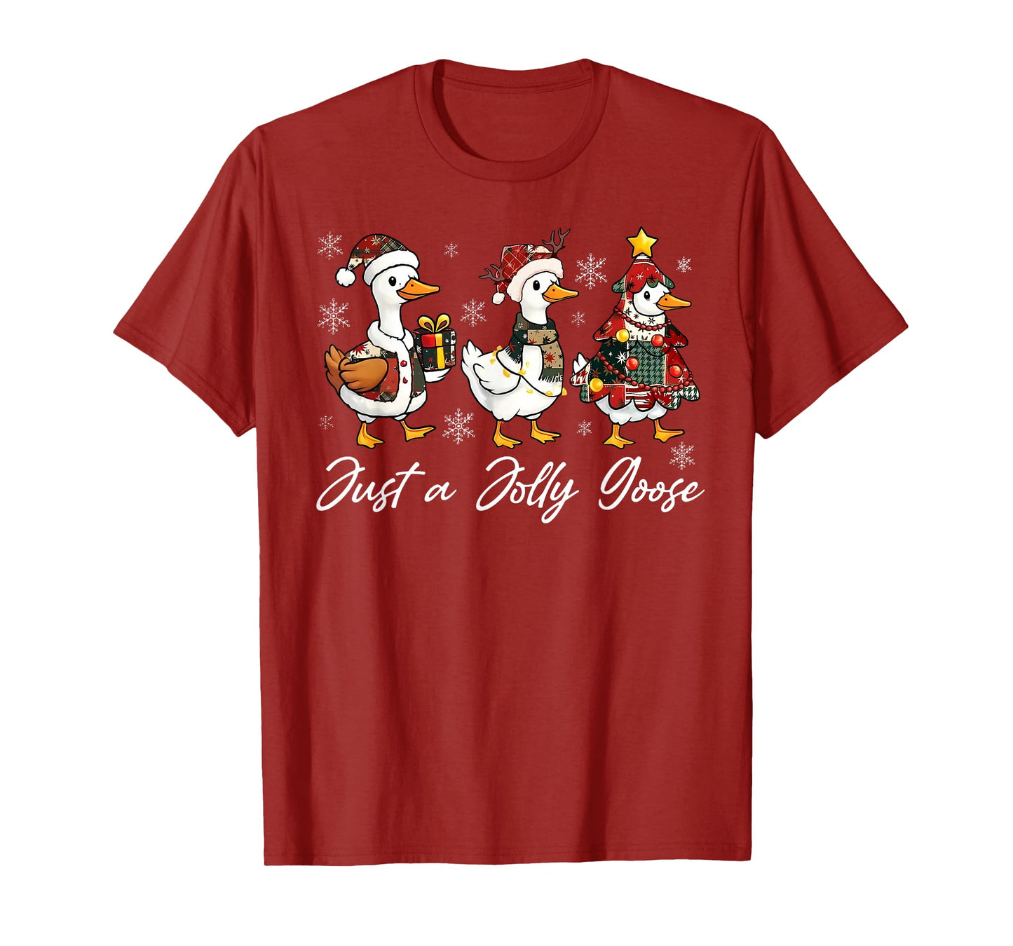 Just a Jolly Goose Christmas Santa Reindeer Xmas Holiday T-Shirt