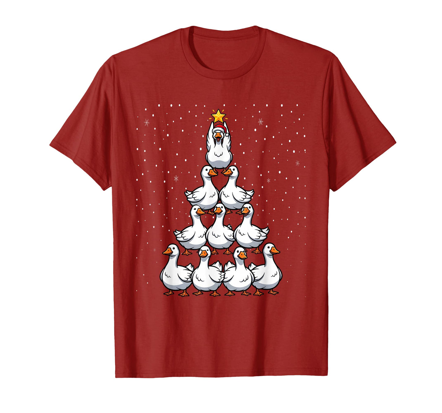 Funny Goose Christmas Tree Farm Animal T-Shirt