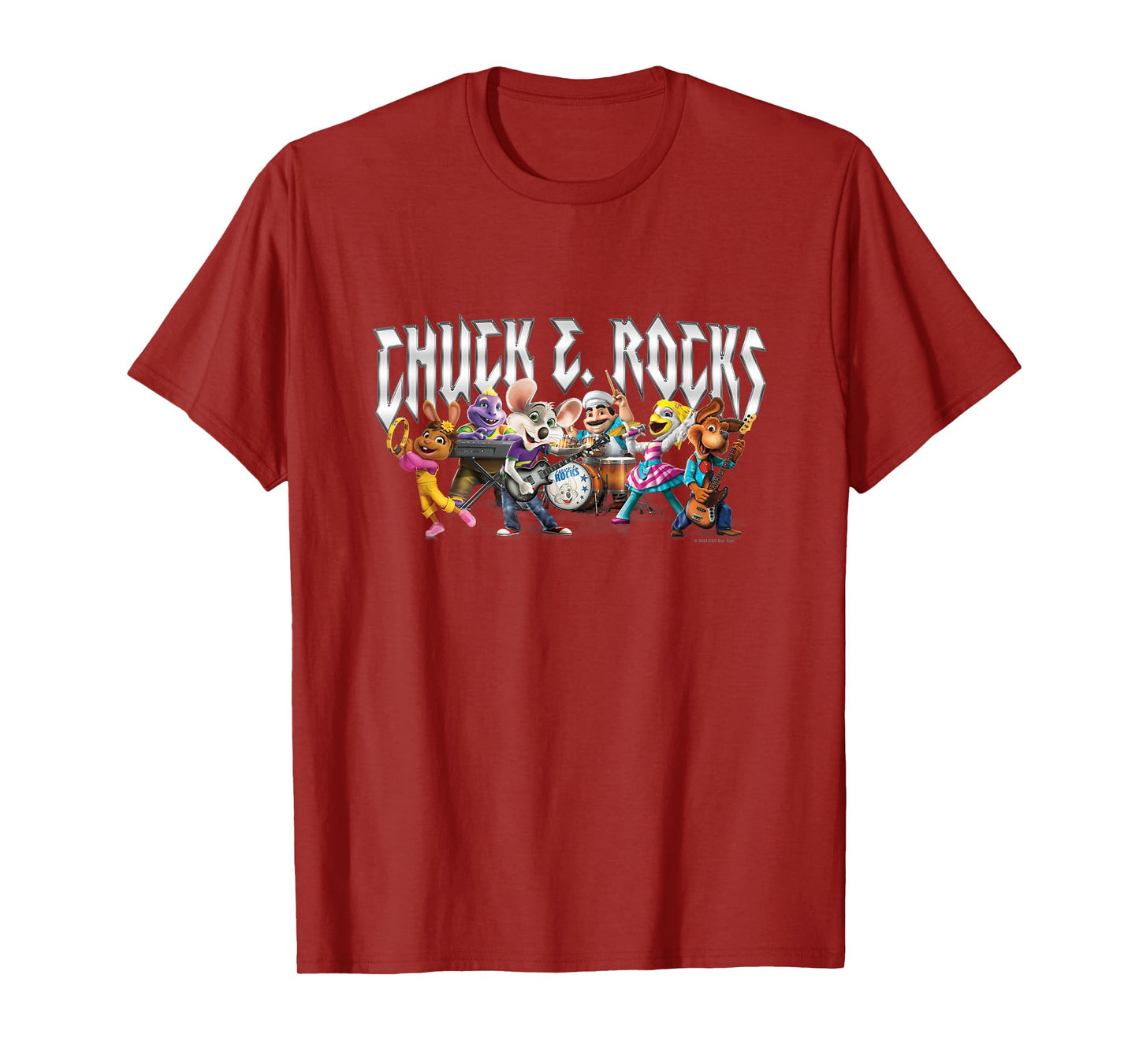 Chuck E. Cheese Chuck E. Rock Band Group Shot Chest Logo T-Shirt