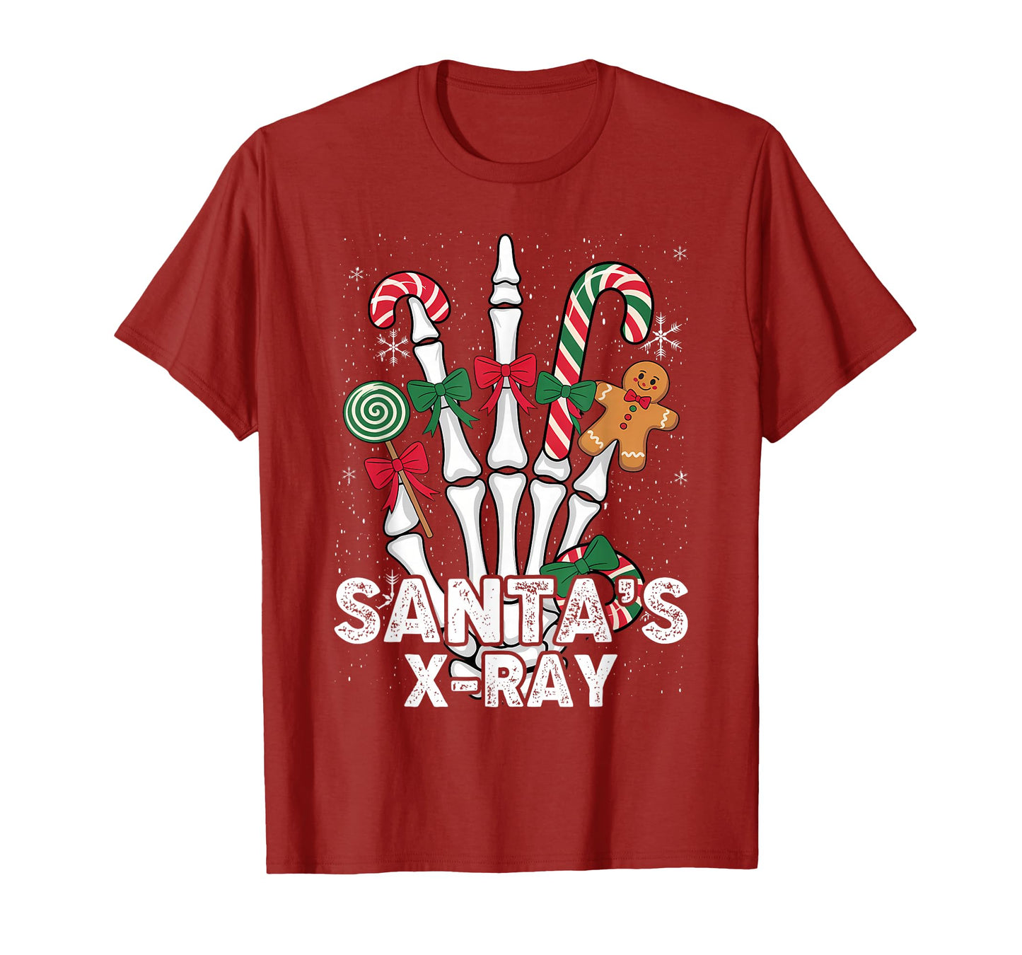 Santa's X-Ray Candy Cane Christmas Radiology Technologist T-Shirt