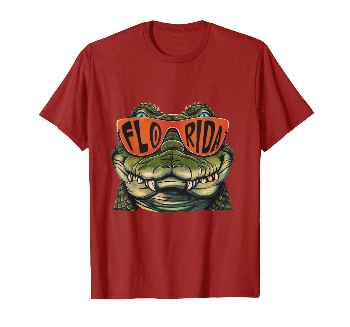 Florida Alligator Wearing Retro Style Sunglasses Animal Art T-Shirt