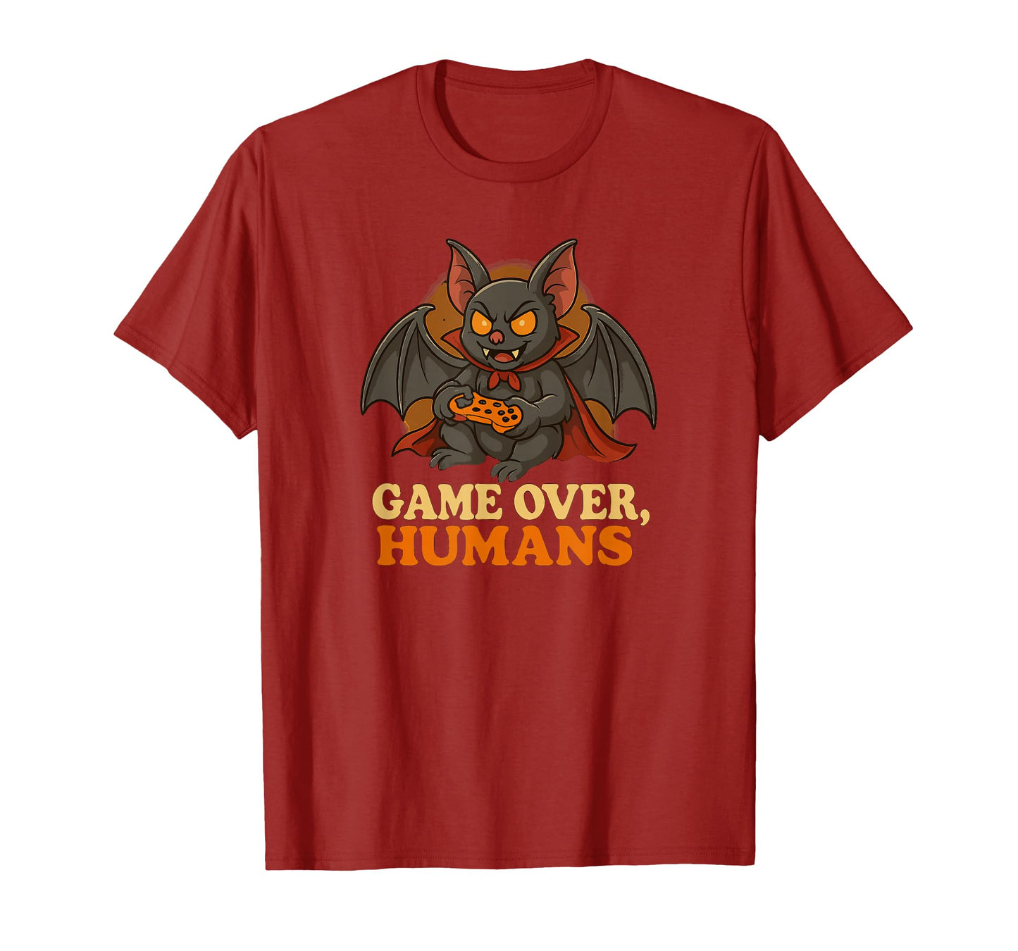 Moonlight Pumpkin Witch Cat Bat Witching Hour Meow Gamer T-Shirt