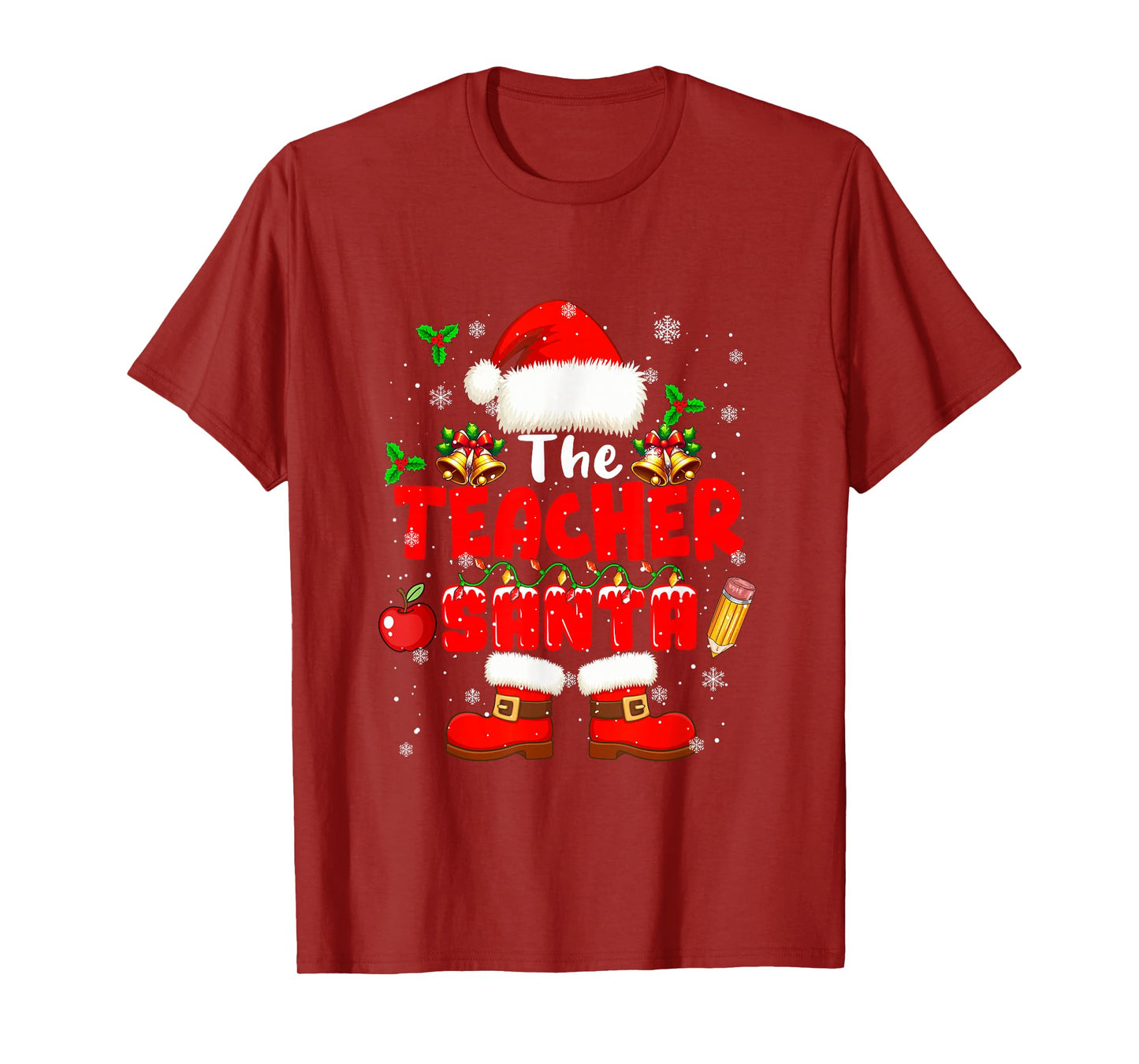 The Teacher Santa Christmas Colorful Costume Job Team T-Shirt
