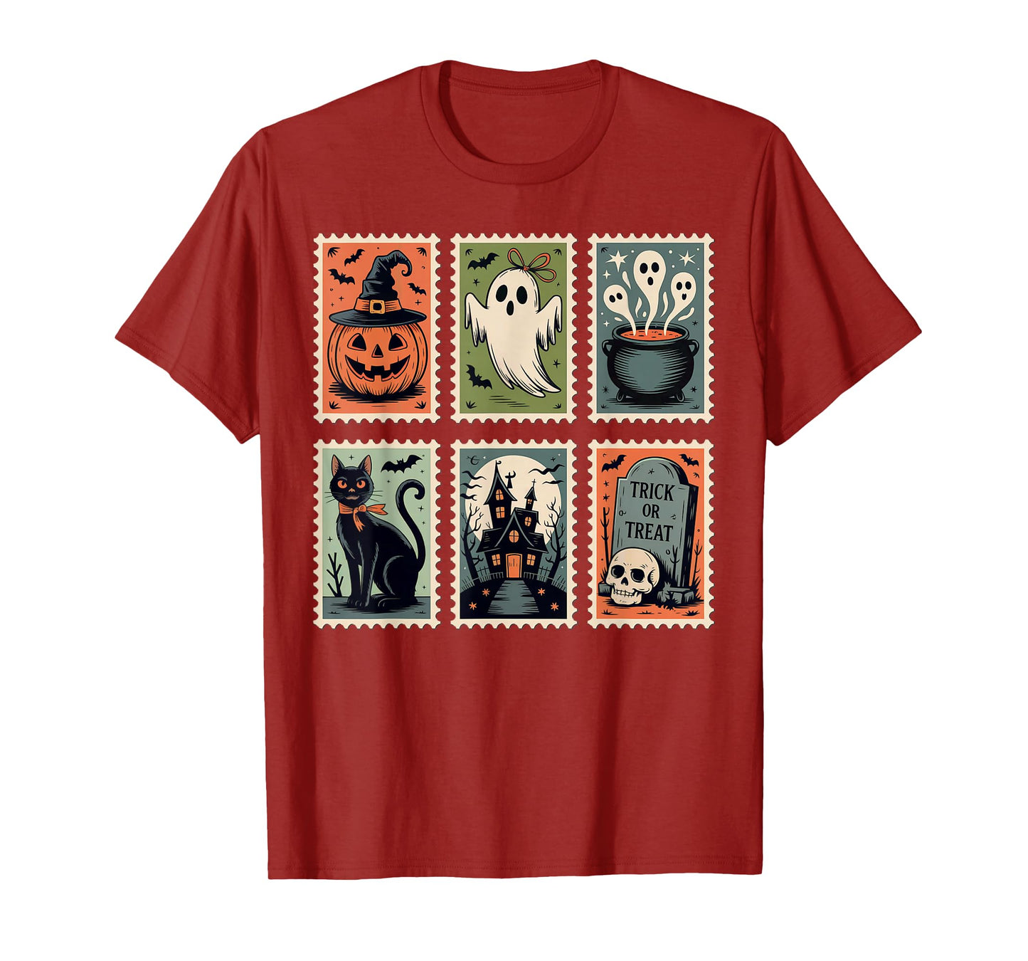 Halloween Ghost Pumpkin Black cat Haunted House Graveyard T-Shirt