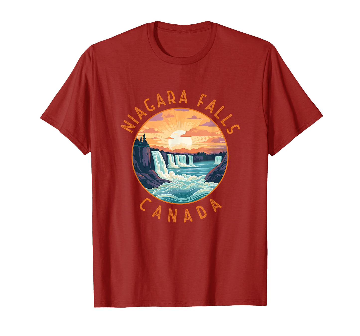 Niagara Falls Canada Retro Distressed Circle Vintage T-Shirt