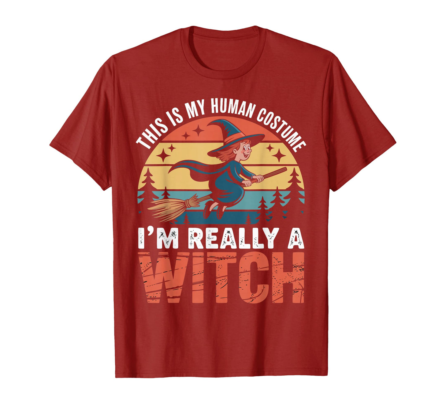 This is My Human Costume Witch Funny Spooky Halloween T-Shirt