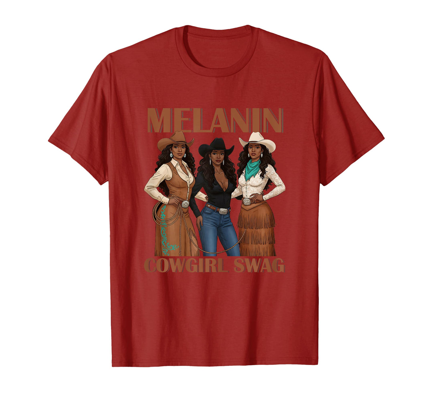 Let's Go Girls Retro Western Country Melanin Cowgirl Swag T-Shirt