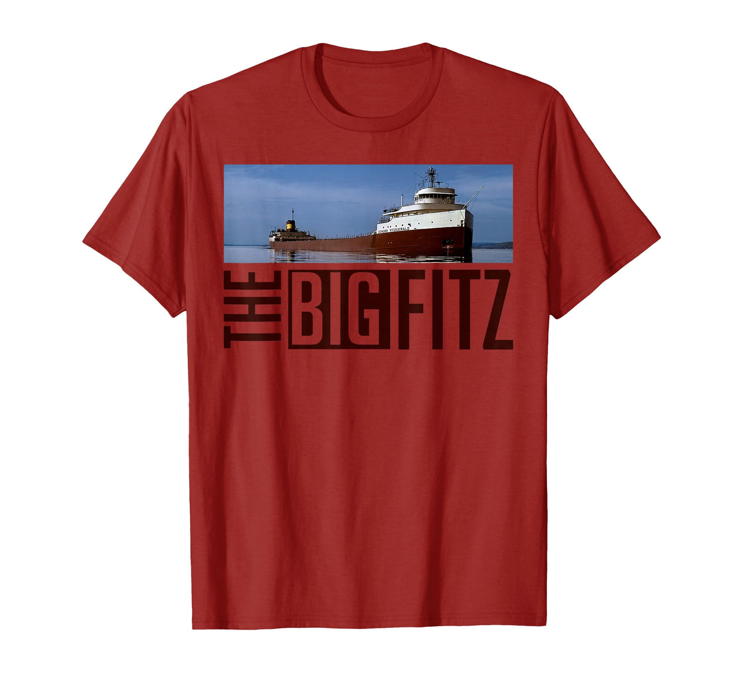 Great-Lakes Maritime Edmund Fitzgerald Co. Edmund Fitzgerald T-Shirt, Unisex-Adults, Blue, Small, Short Sleeve, T-Shirt