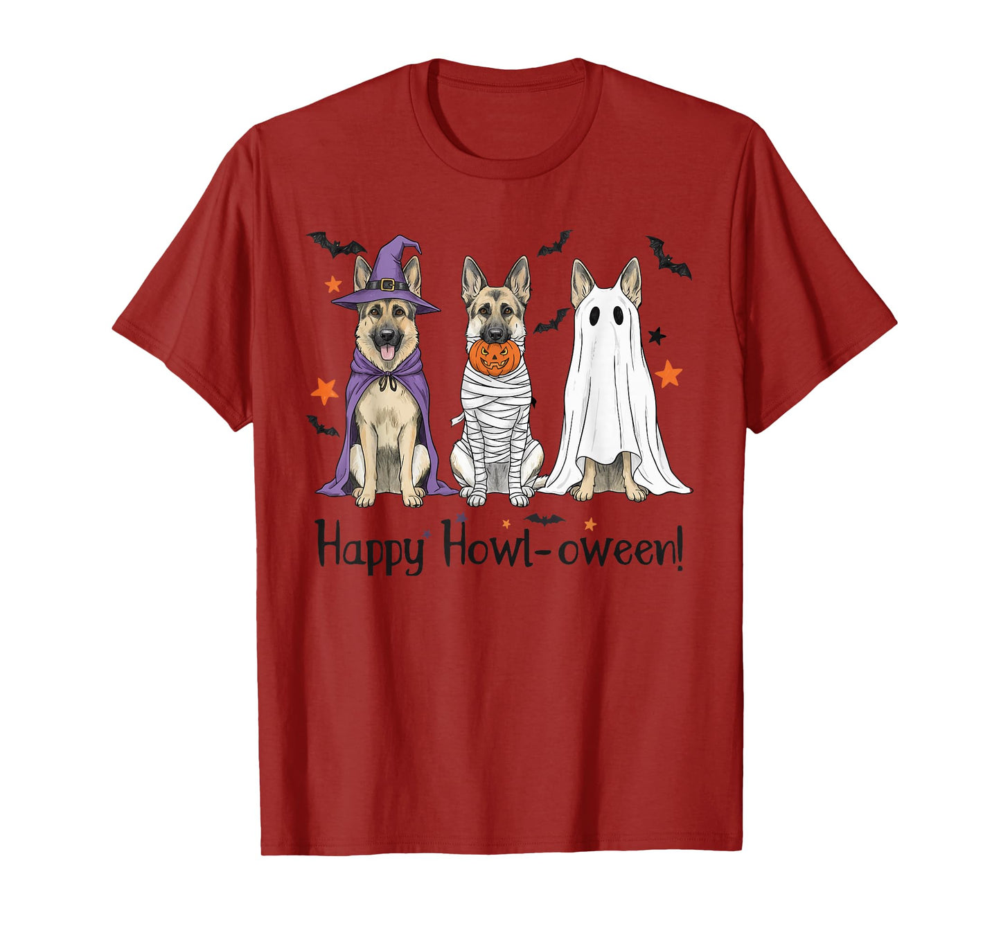 German Shepherd Halloween Witch Mummy Ghost Dog Lover T-Shirt