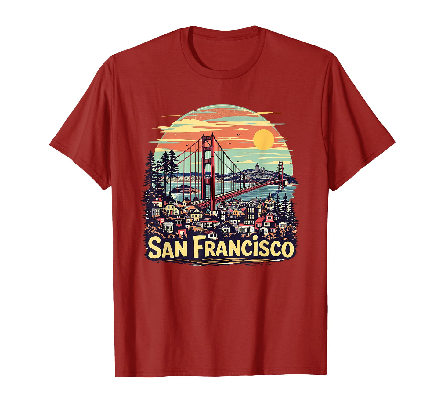 San Francisco Golden Gate Bridge Retro Souvenir Vintage T-Shirt