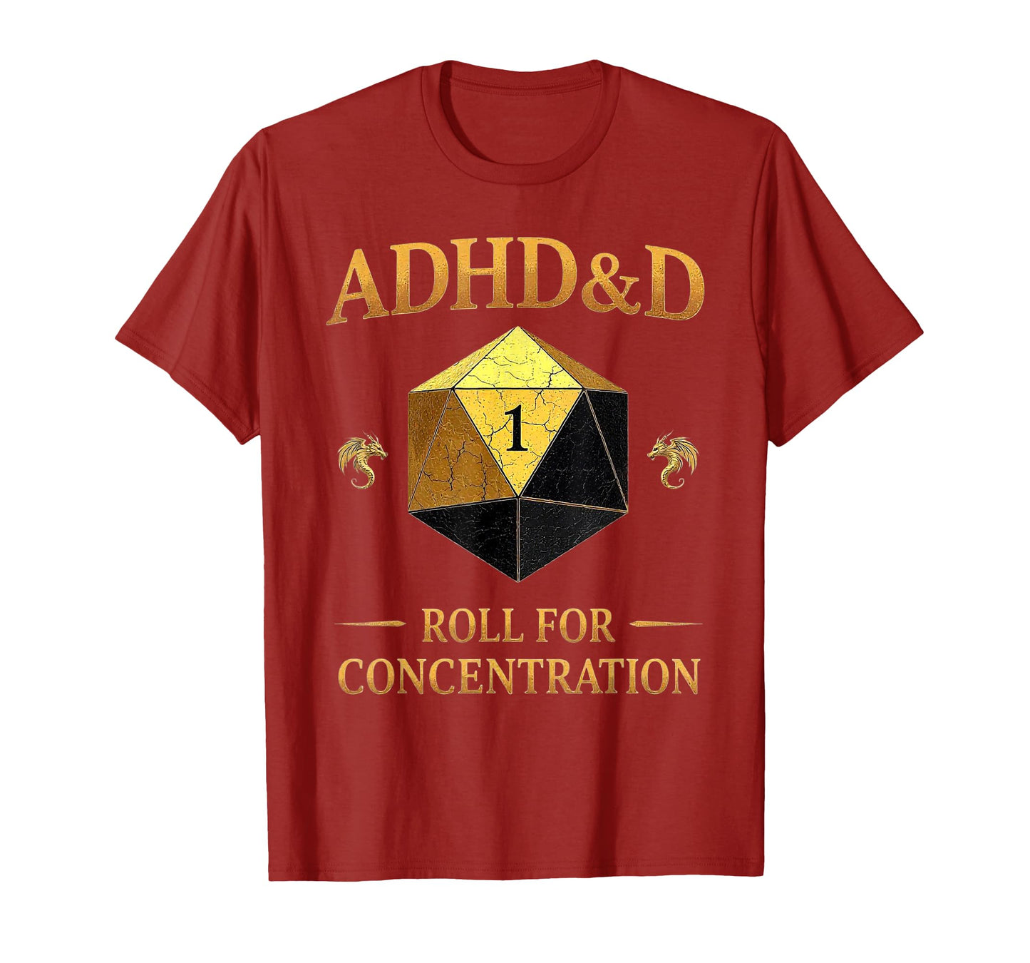 Vintage ADHD&D Roll For Concentration T-Shirt