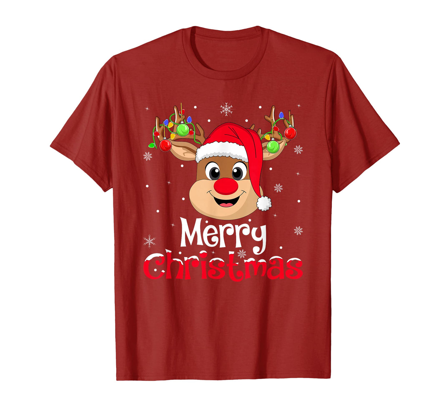 Reindeer Merry Christmas Family Men Women Kids Xmas T-Shirt