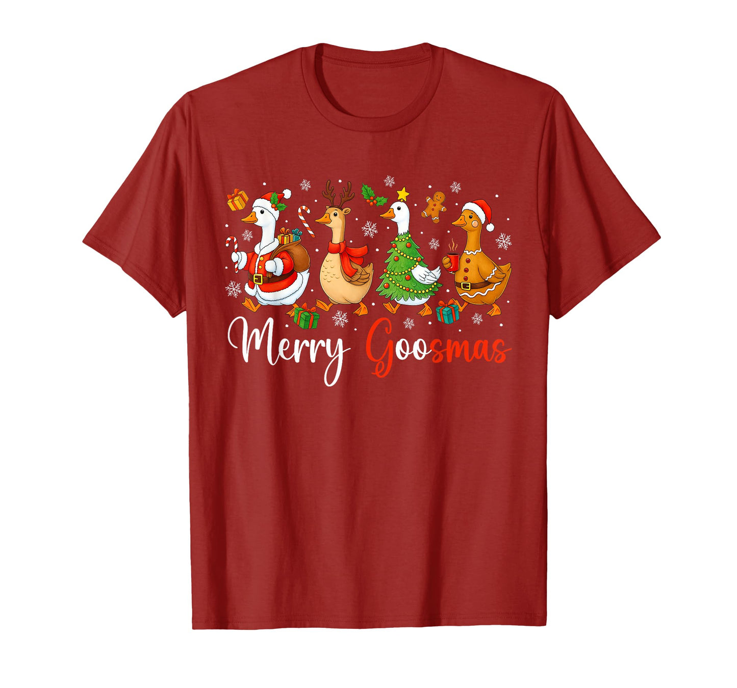 Christmas Silly Goose Funny Merry Goosemas Xmas Tree Kids T-Shirt