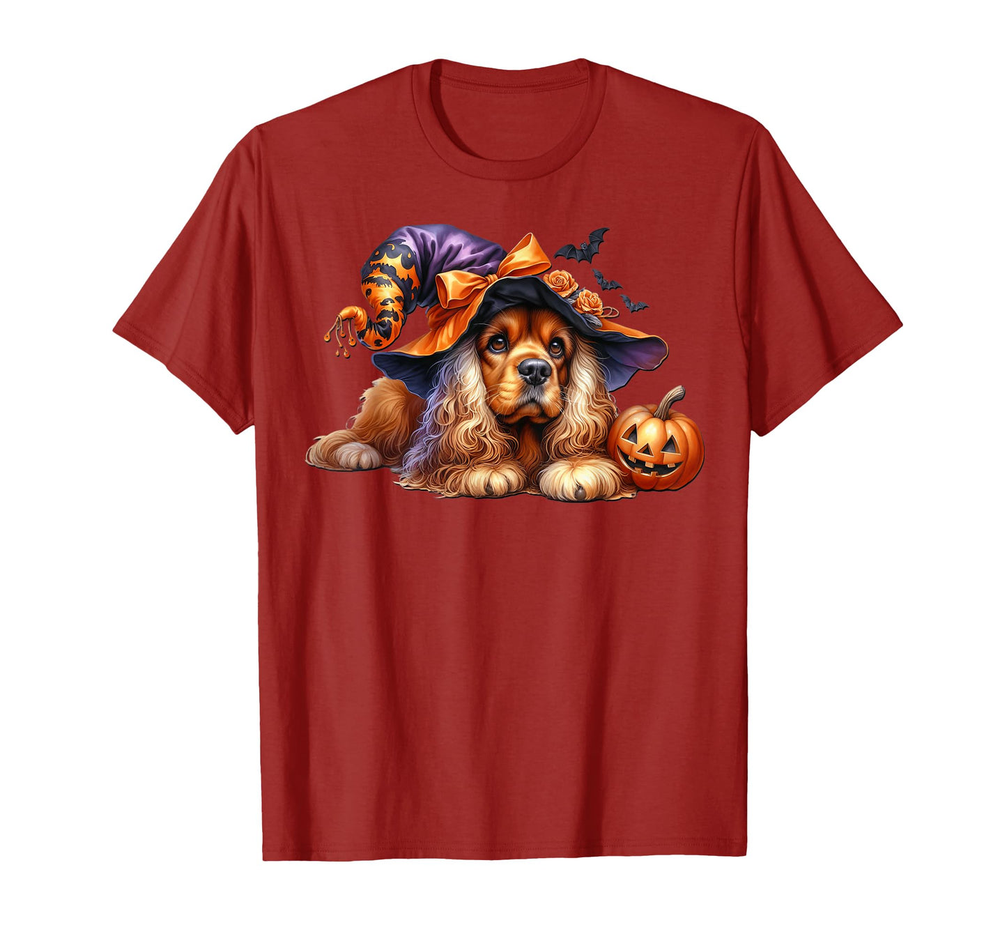 Cute Cavalier King Charles Spaniel Dog Halloween Graphic T-Shirt