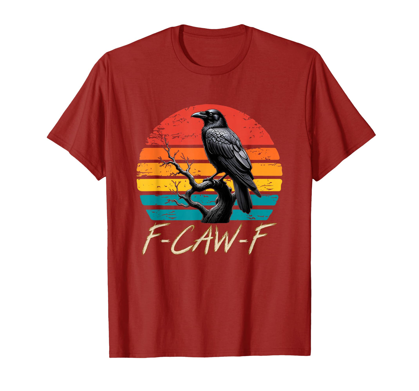 Vintage Retro Halloween F Caw F F-Caw-F Crow Graphic Men T-Shirt