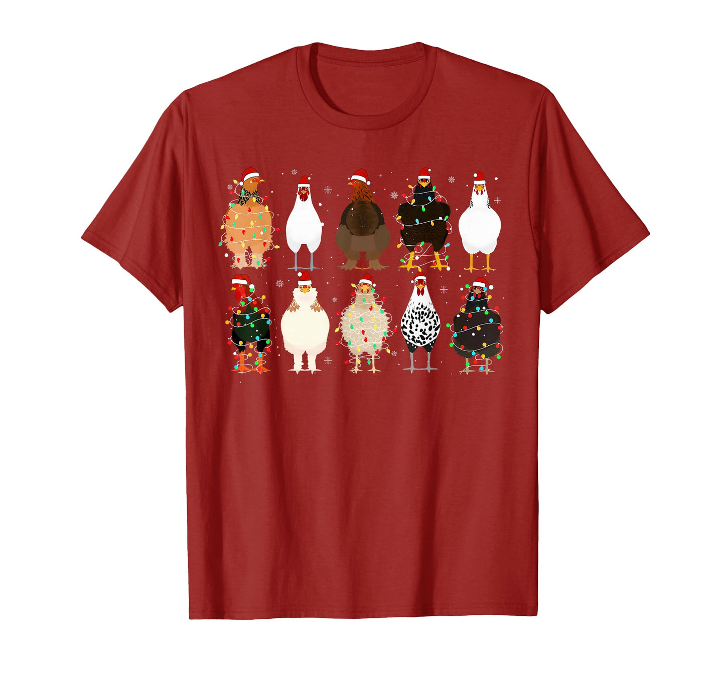 Chickens Xmas Lights Pajamas Holiday Merry Christmas Family T-Shirt