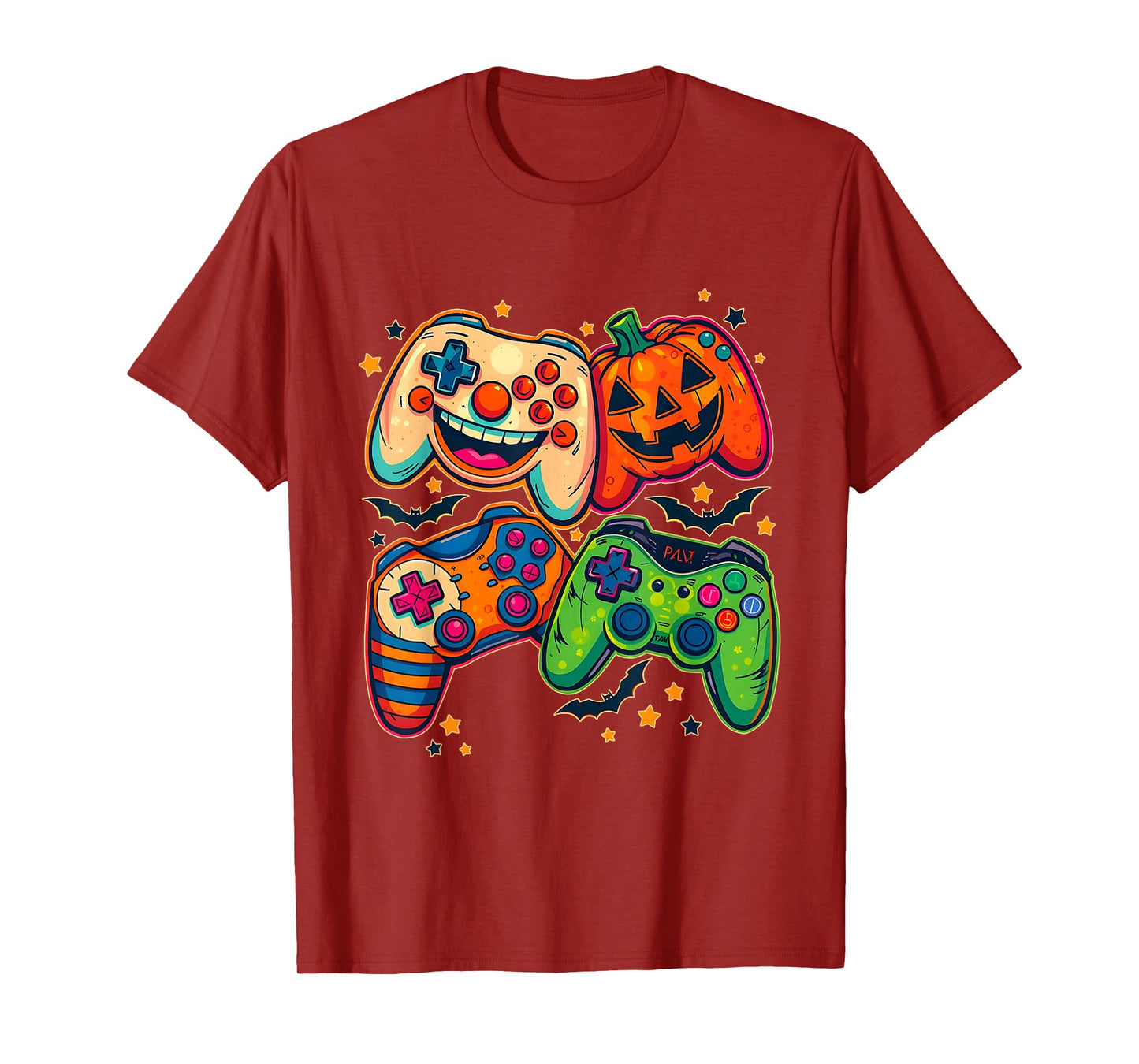 Halloween Skeleton Zombie Gaming Controllers Mummy Boys Kids T-Shirt