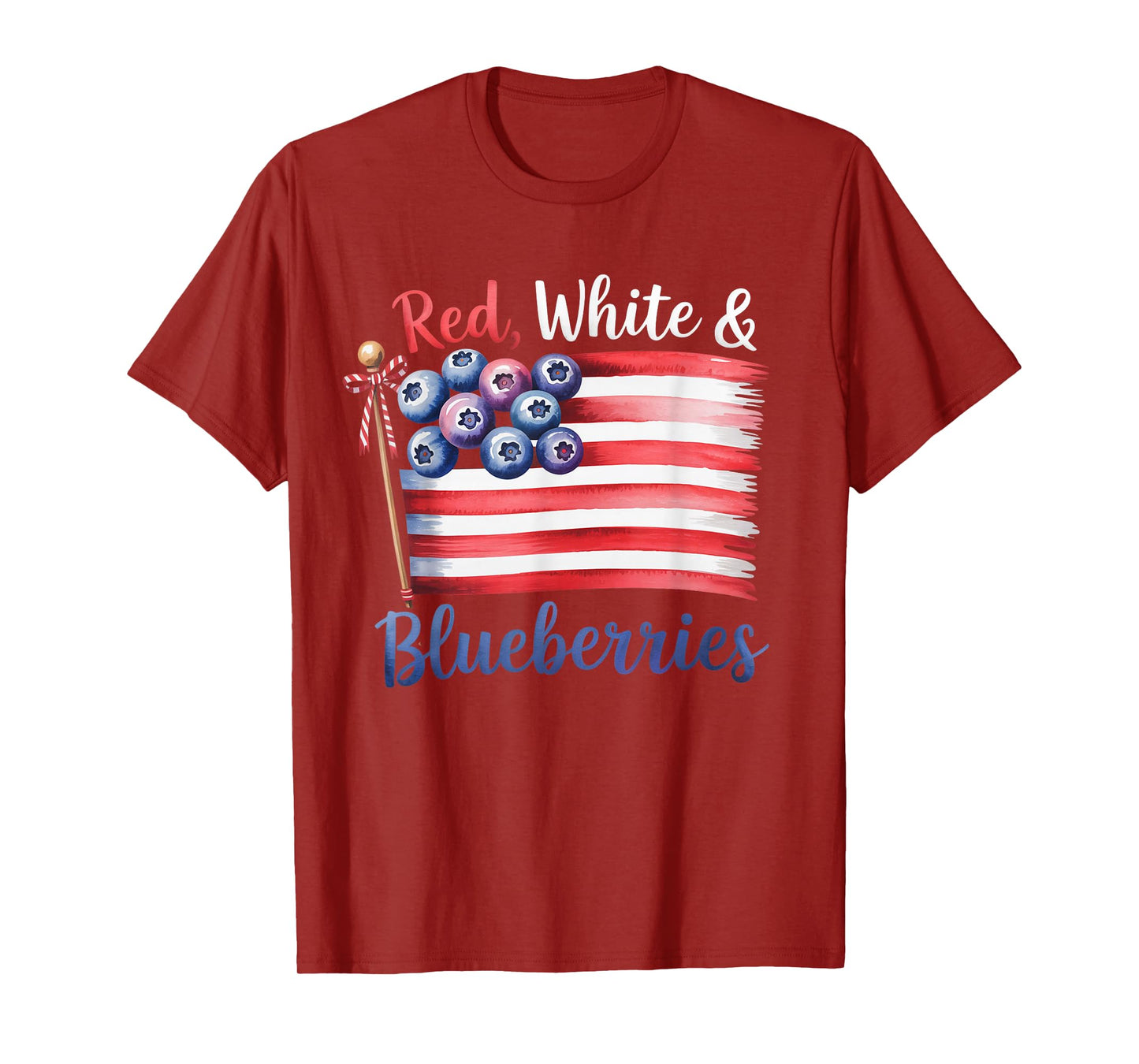 Funny Vintage Red, White and Blueberries Patriot T-Shirt