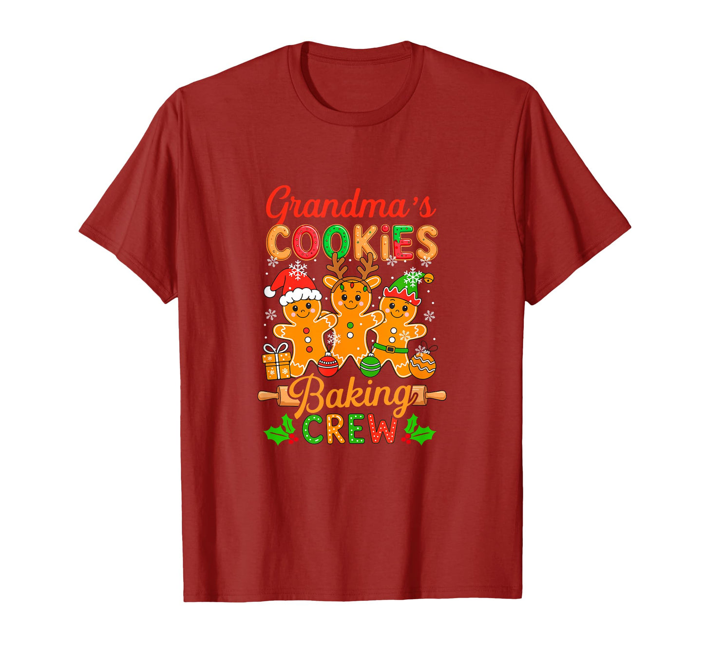 Grandma's Xmas Cookie Baking Crew Funny Baker Gingerbreads T-Shirt