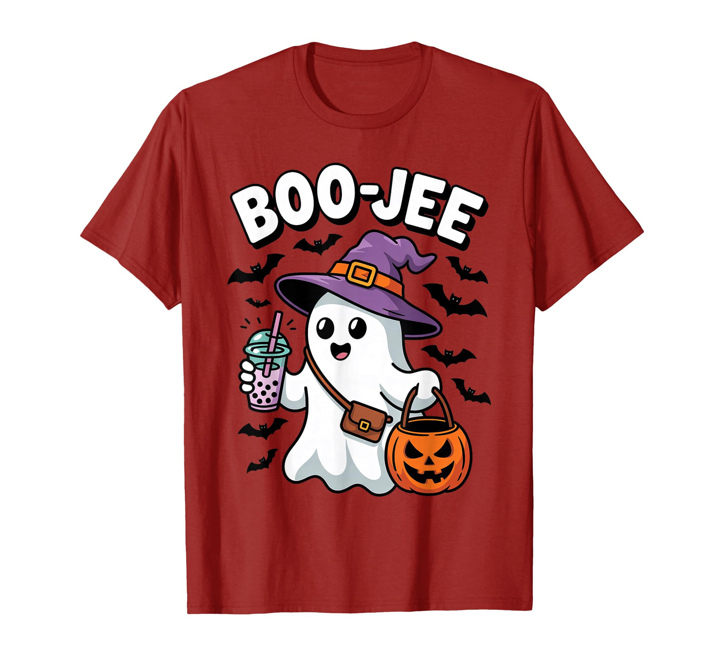 Boujee Ghost Drinking Coffee Jack-o-Lantern Halloween Party T-Shirt