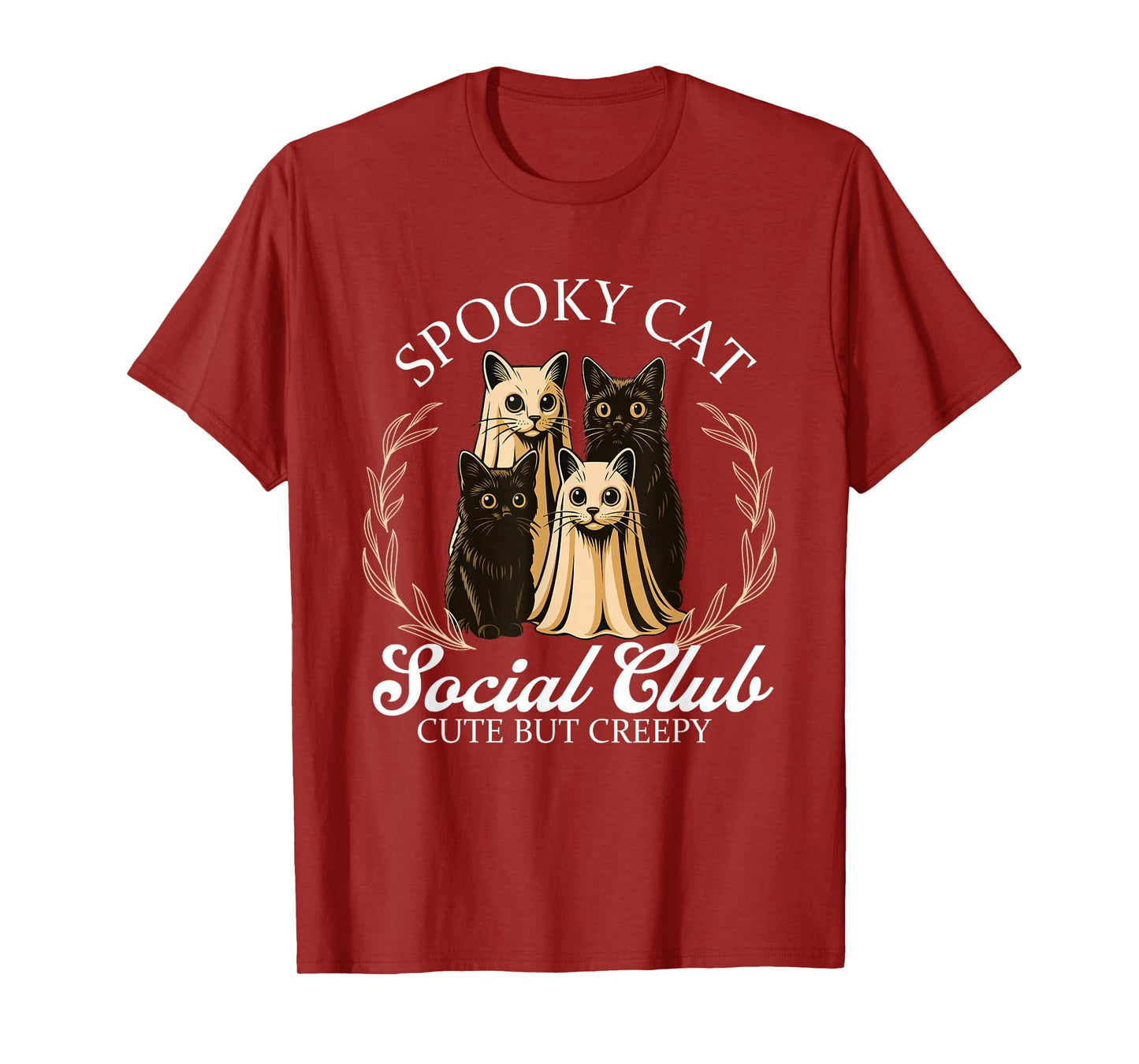 Spooky Cat Social Club - Halloween Cat Lover Kitty Owner T-Shirt