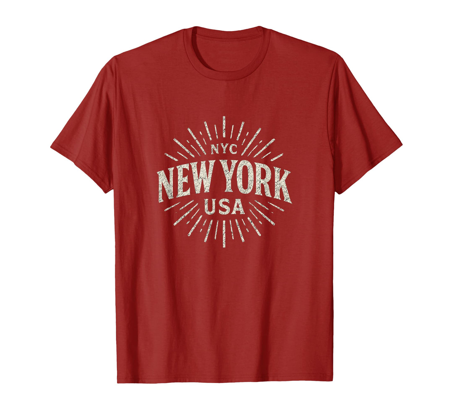 New York NYC USA Vintage Sunburst Distressed Retro Graphic T-Shirt