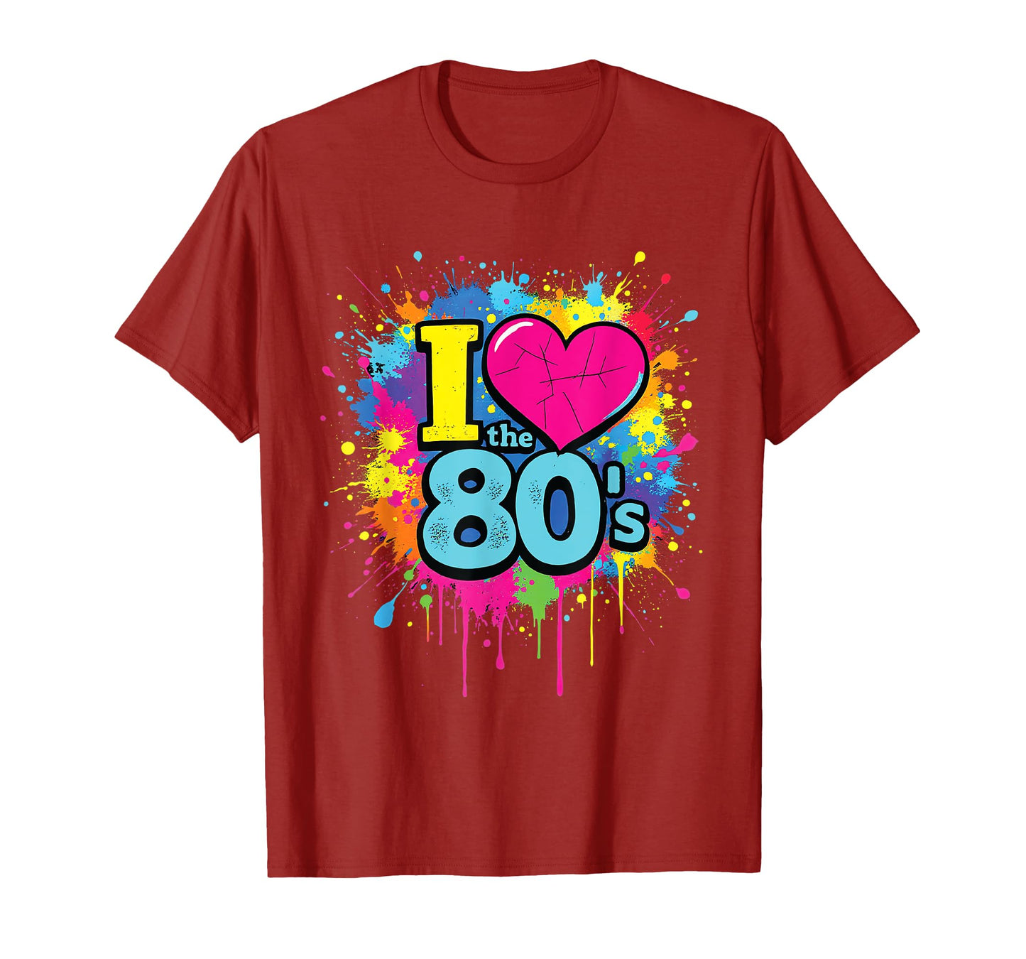 I Love the 80's Retro Colorful Splash Design Old School Fun T-Shirt