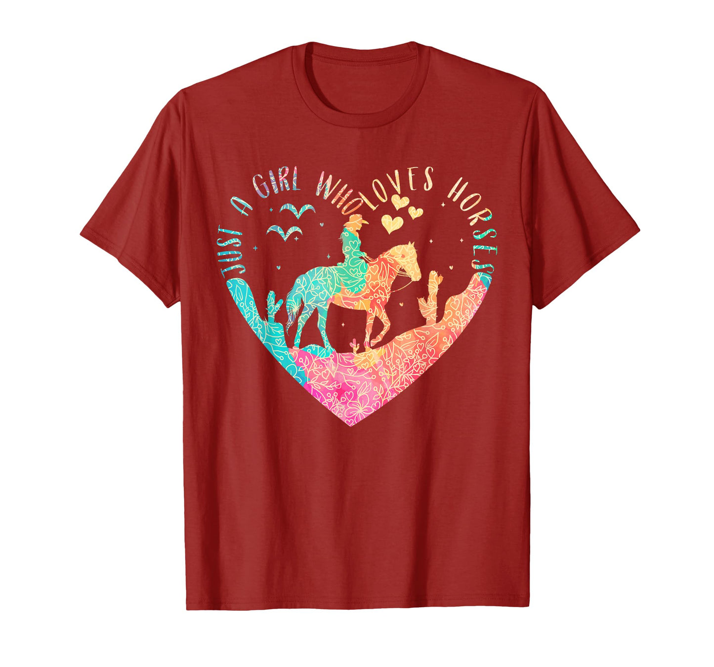 Just A Girl Who Loves Horses, Girls Horse Horseback Riding T-Shirt
