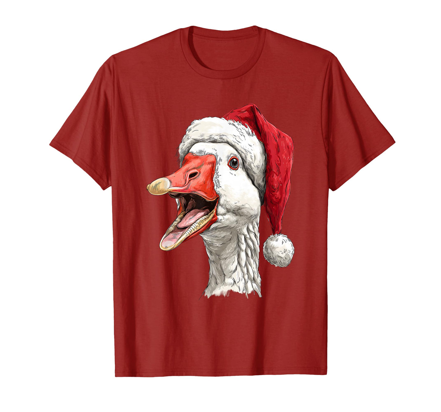 Funny Christmas Goose Santa Hat T-Shirt