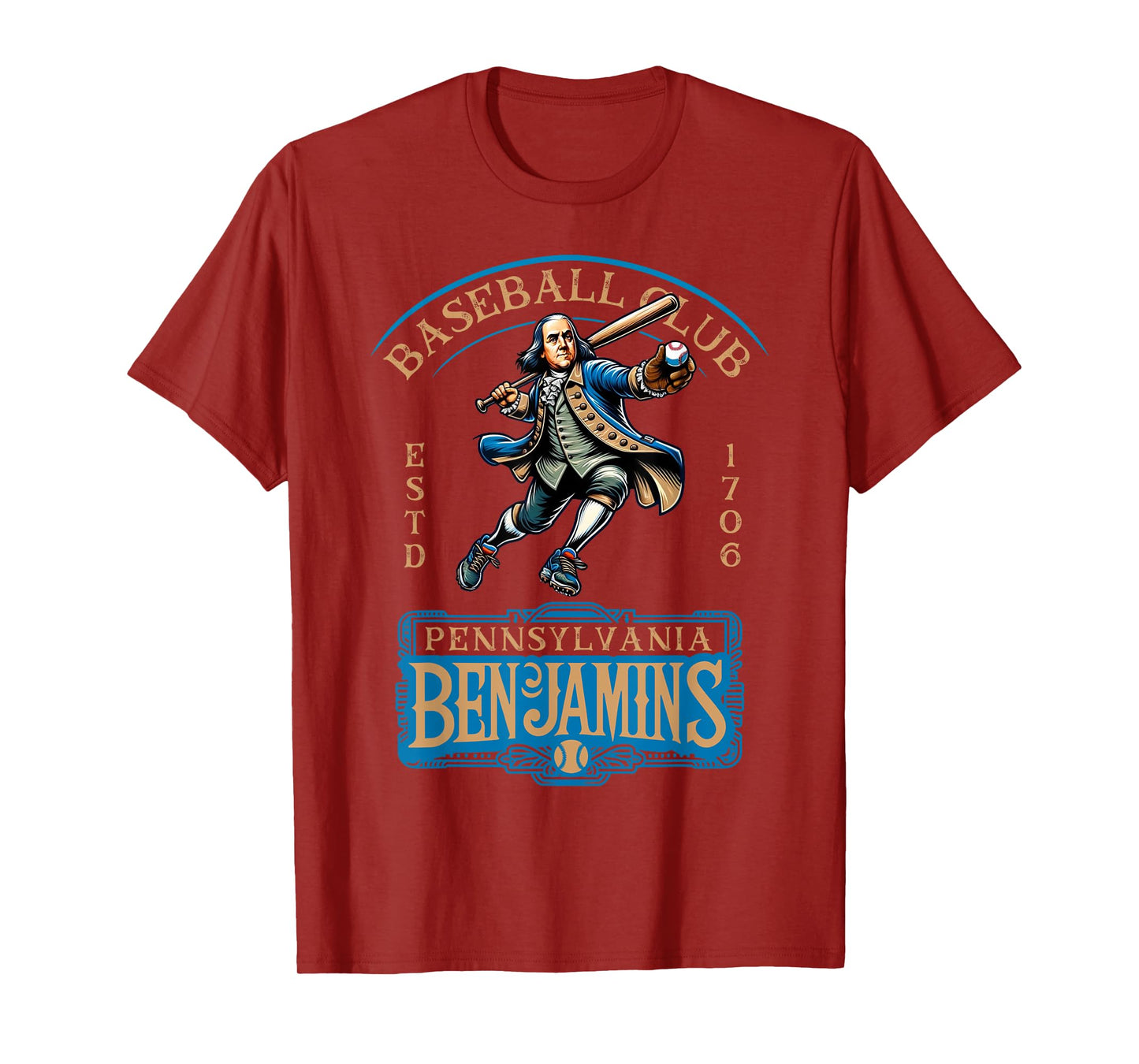 Pennslyvania Benjamins Retro Minor League Baseball Team T-Shirt