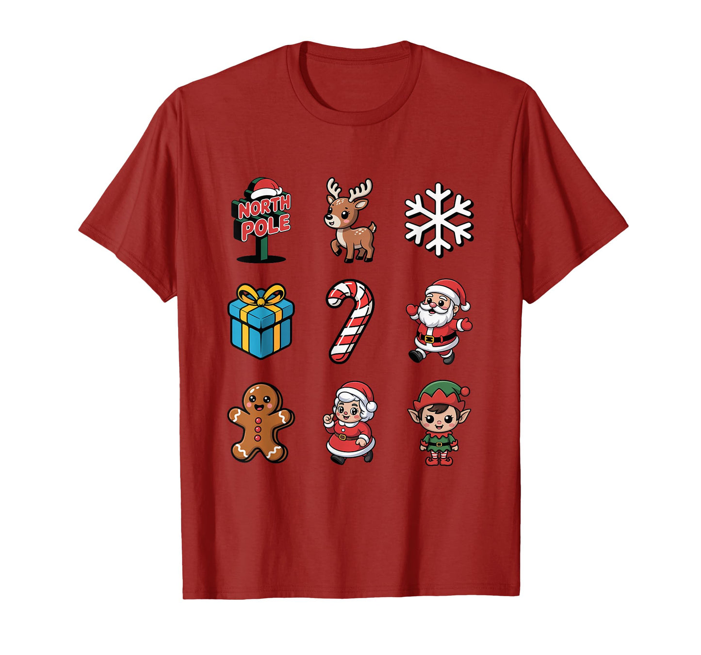 Adorable Santa Elf Reindeer Gingerbread Xmas T-Shirt