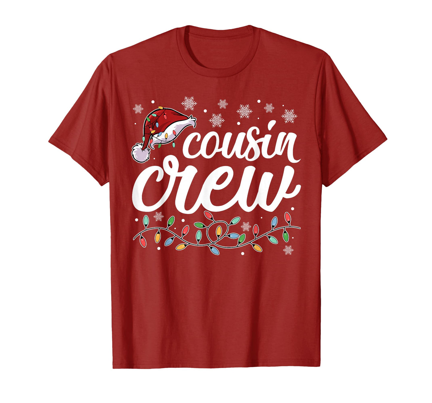 Cousin Crew Christmas Xmas Lights Family Matching Women Men T-Shirt