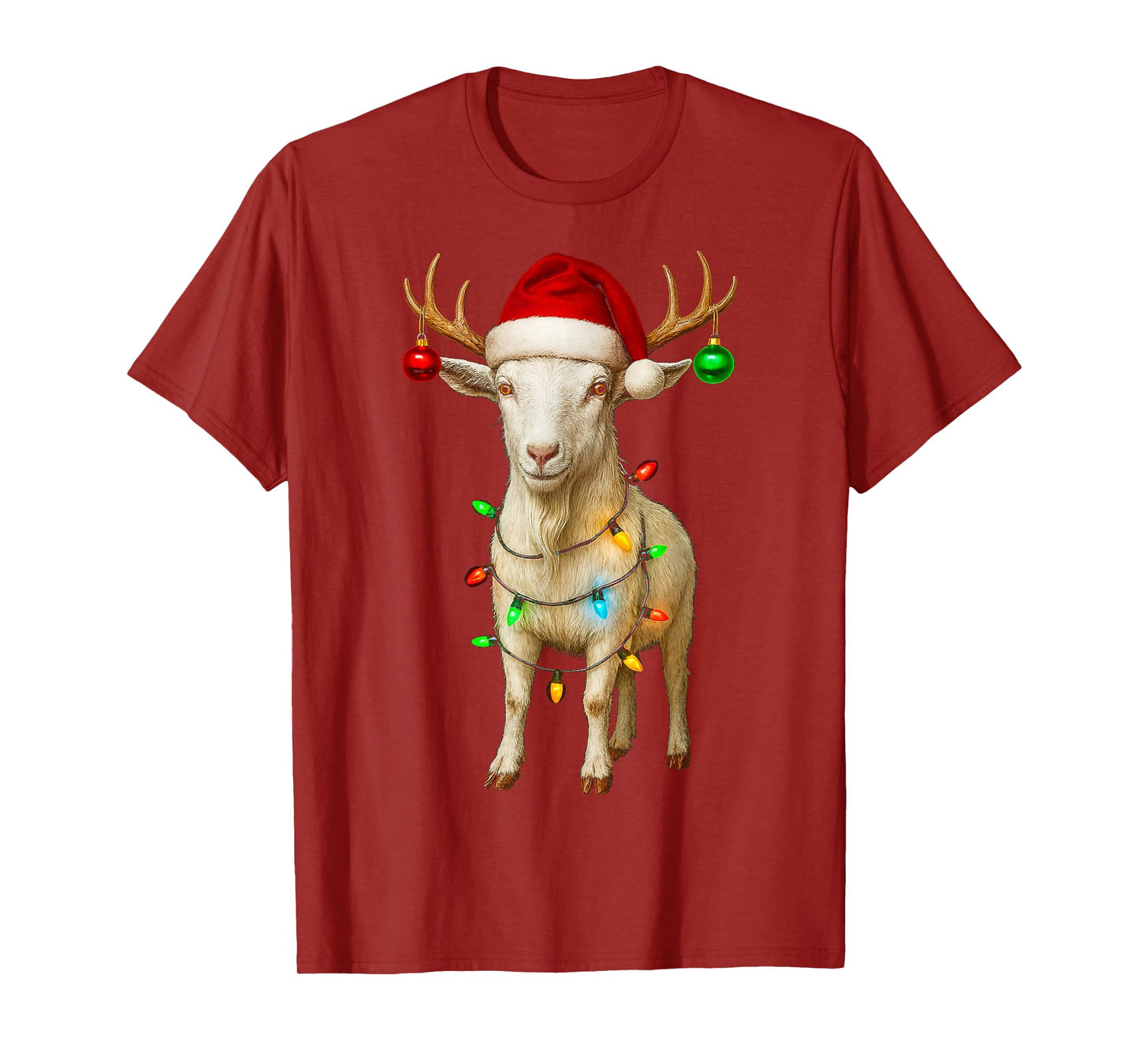Goat Christmas Farm Animals Santa Hat Lover T-Shirt