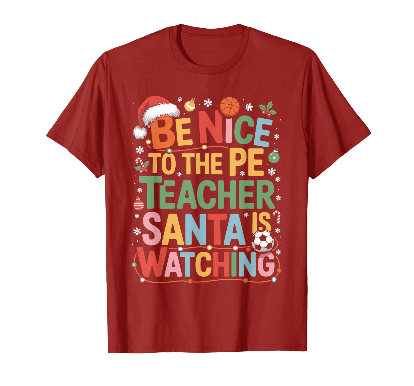 PE Teacher Christmas Physical Education Xmas T-Shirt