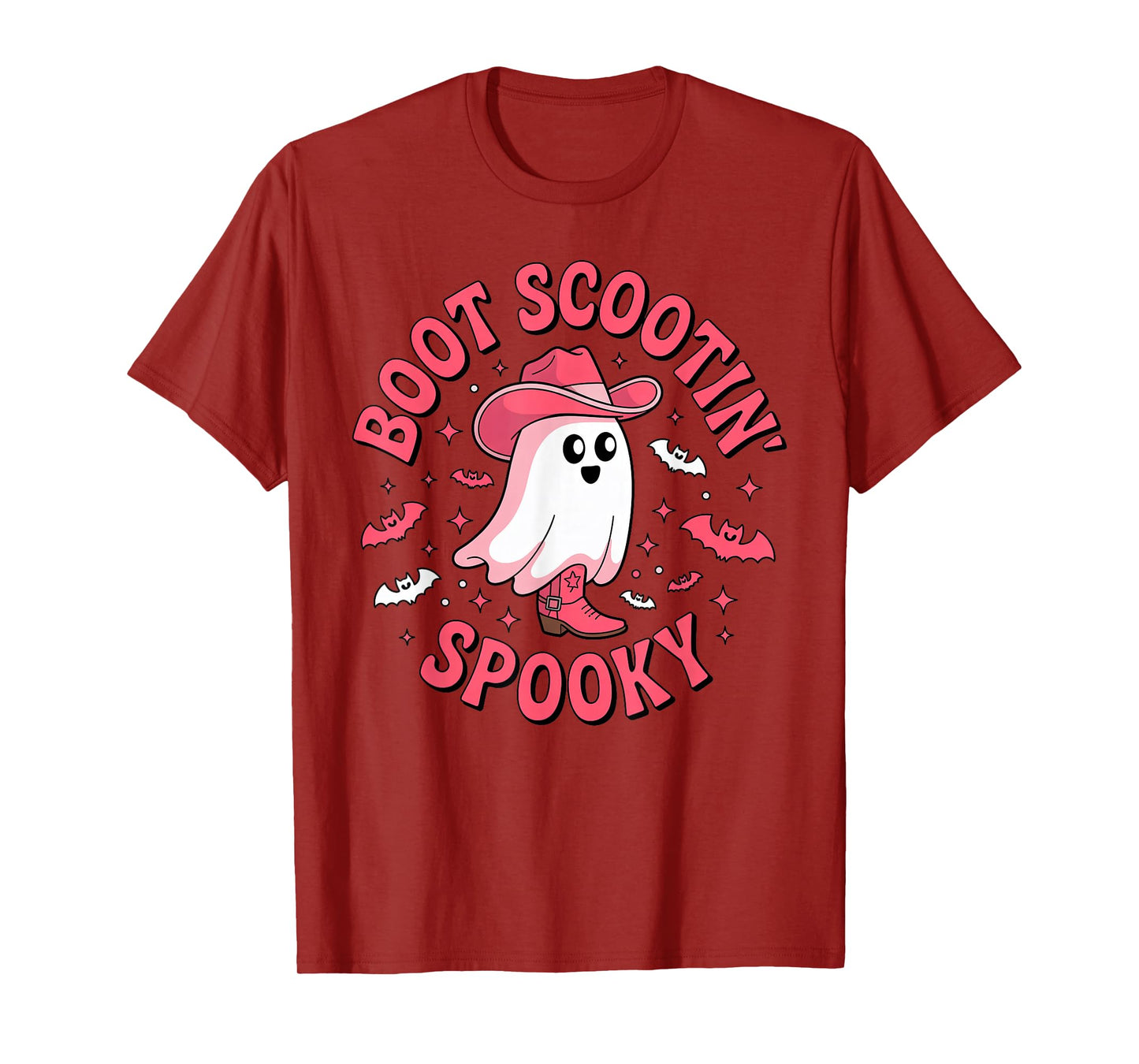Cowboy Ghost Boot Scootin Spooky Funny Halloween Men Women T-Shirt