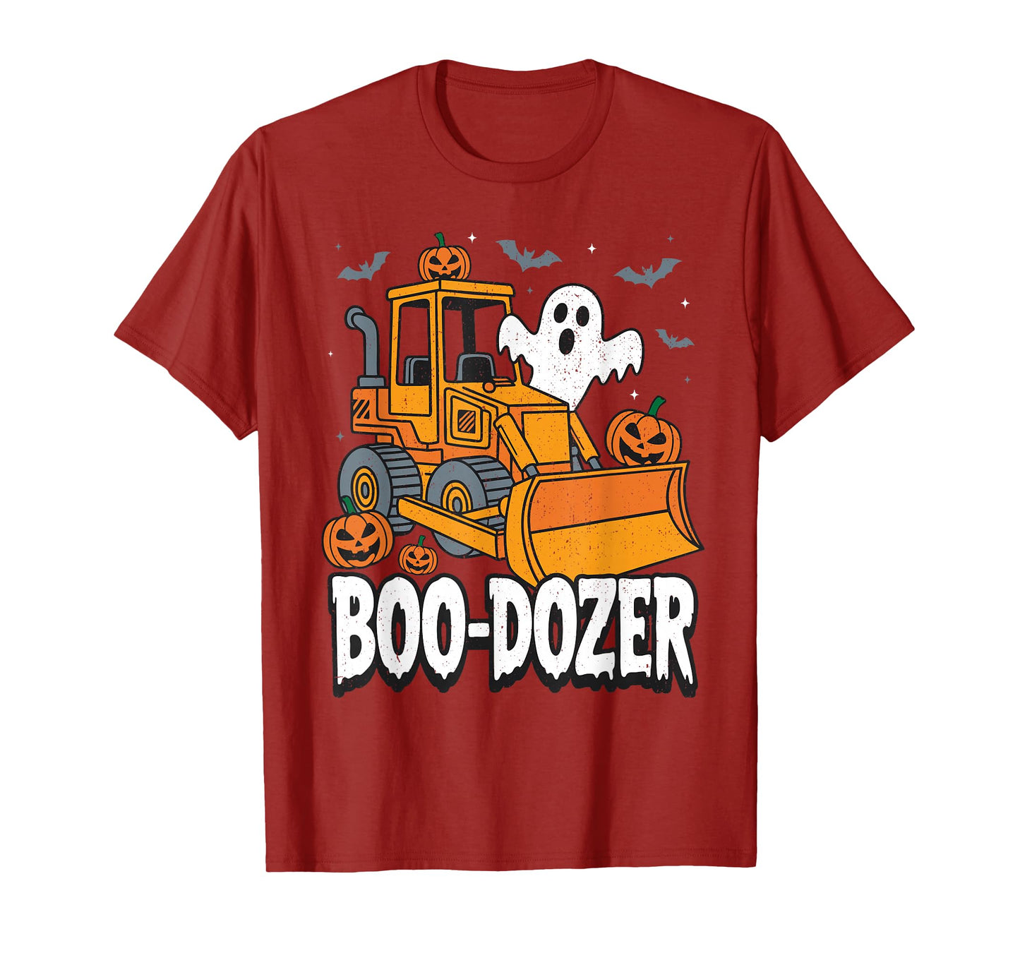 Bulldozer Boy Halloween Boo Dozer Construction Truck Kids T-Shirt