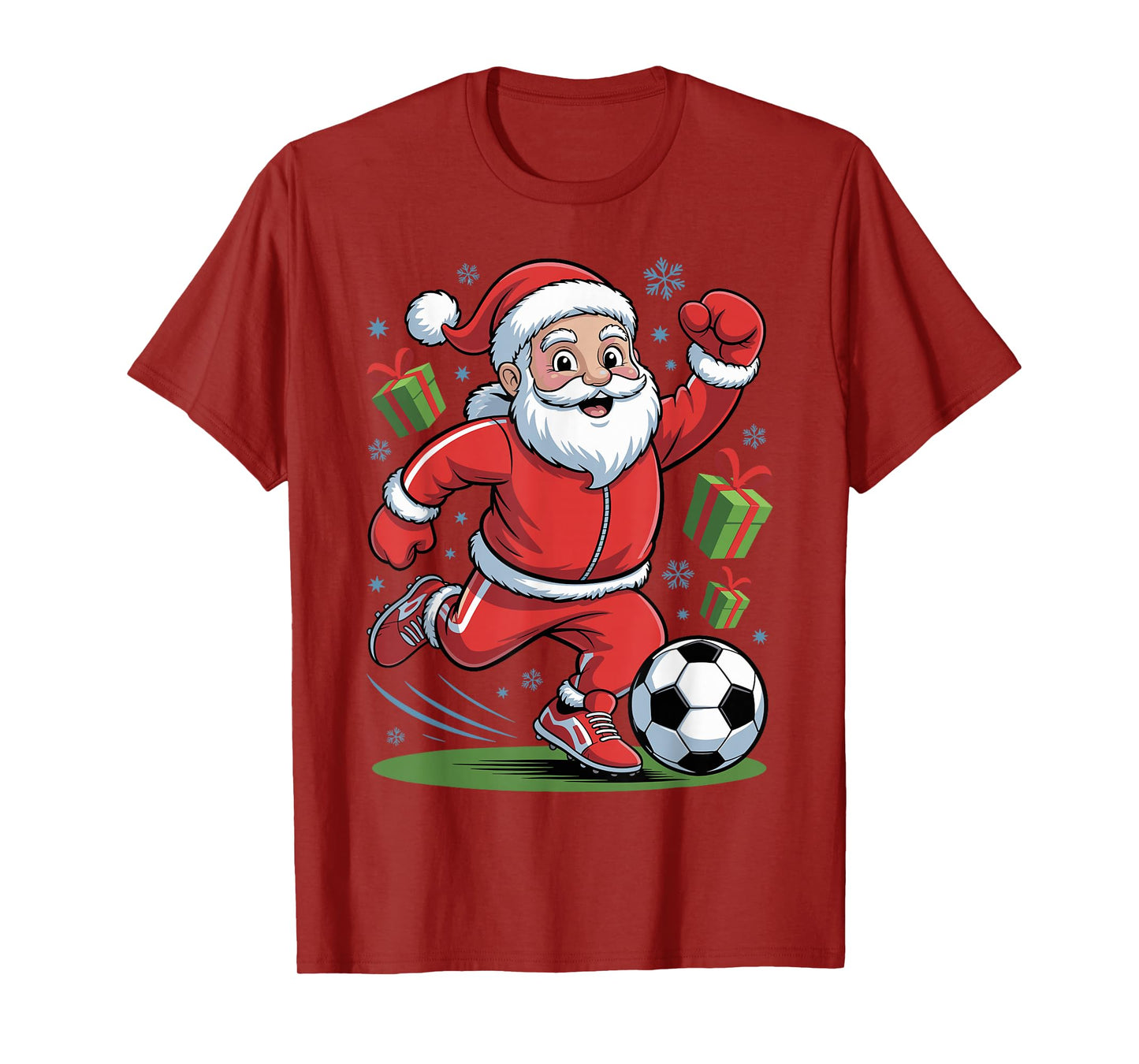 Funny Santa Playing Soccer Holiday Christmas Xmas Pajama T-Shirt