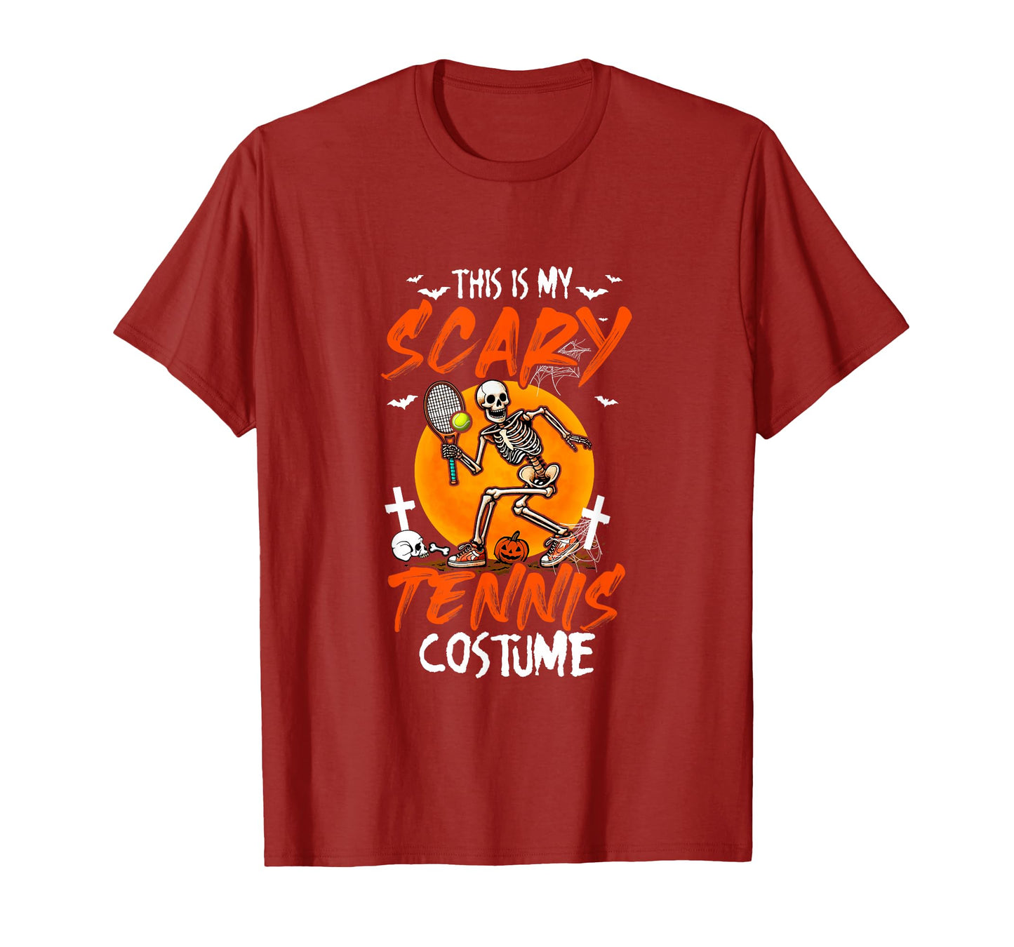 My Scary Tennis Costume Skeleton Halloween Player Team T-Shirt