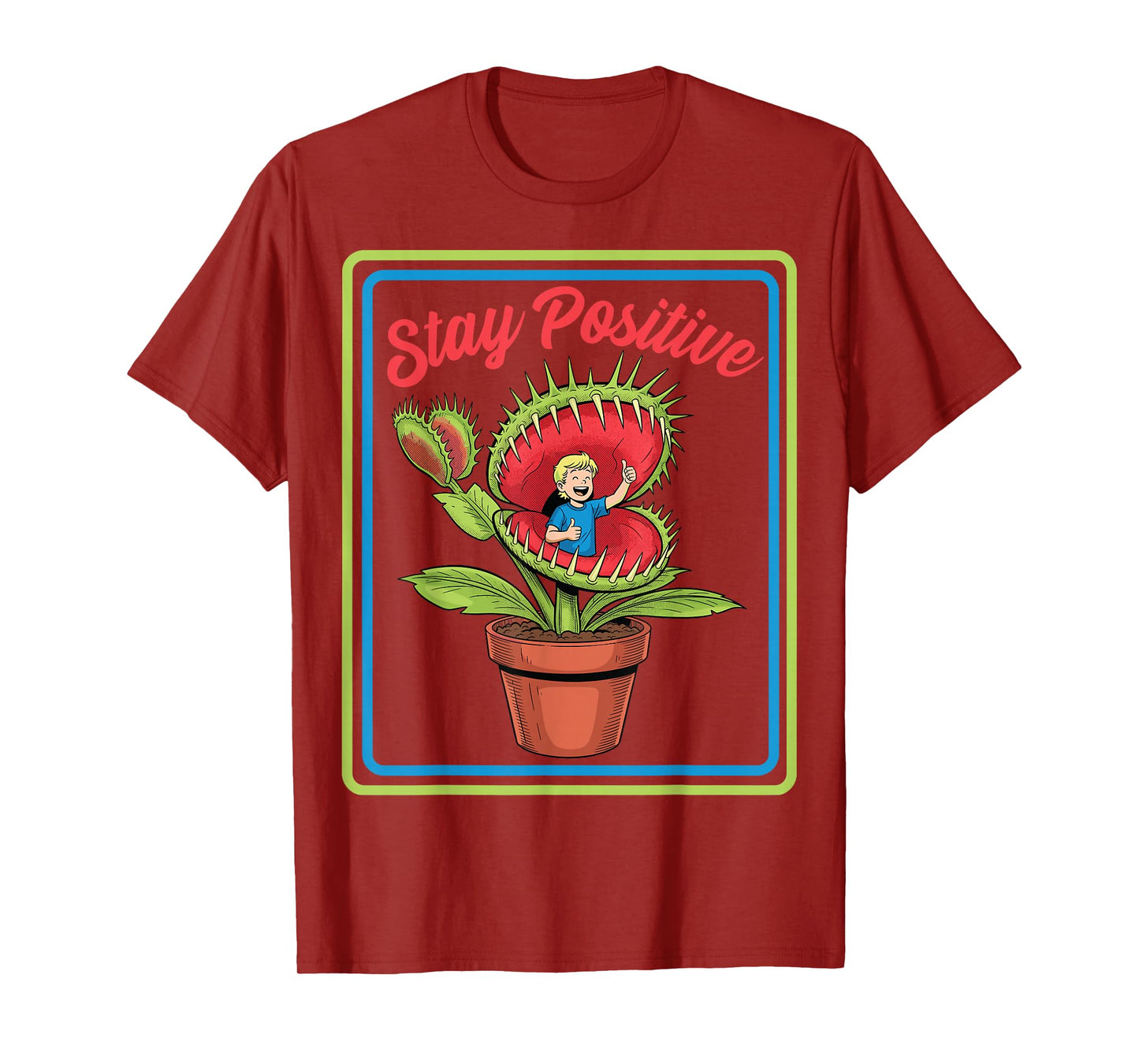 Vintage Child Game Horror, Venus Fly Trap, Stay Positive T-Shirt