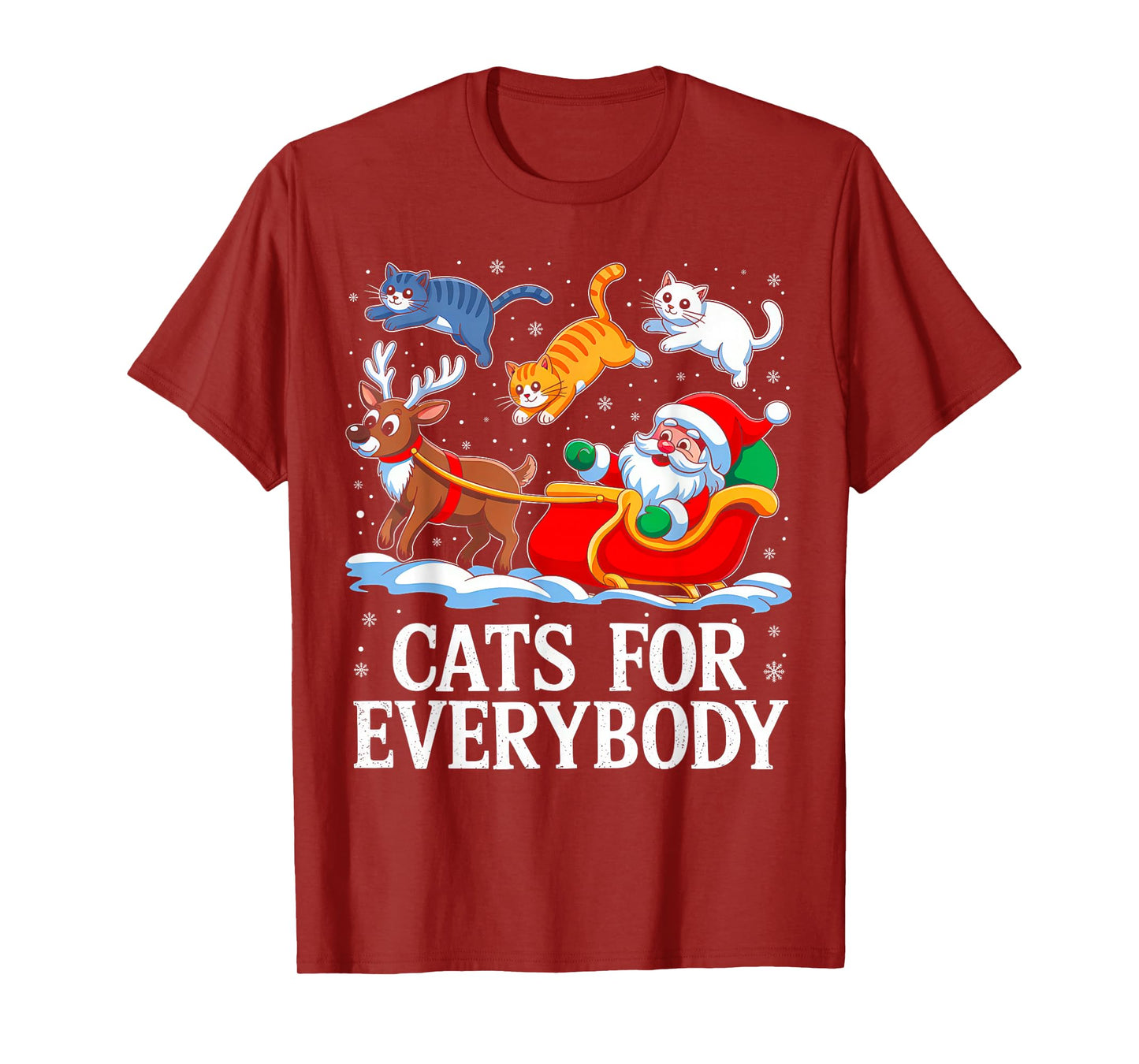 Cats for Everybody Christmas Cat Santa Xmas Family Men Women T-Shirt