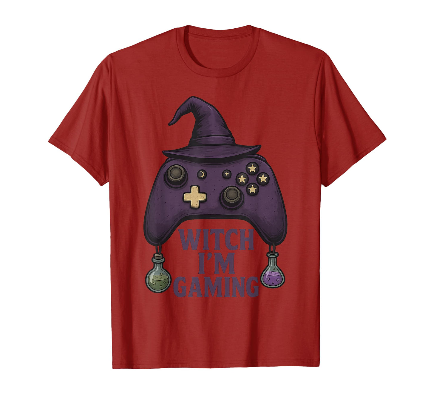 Halloween Witch I’m Gaming Funny Witch Controller T-Shirt