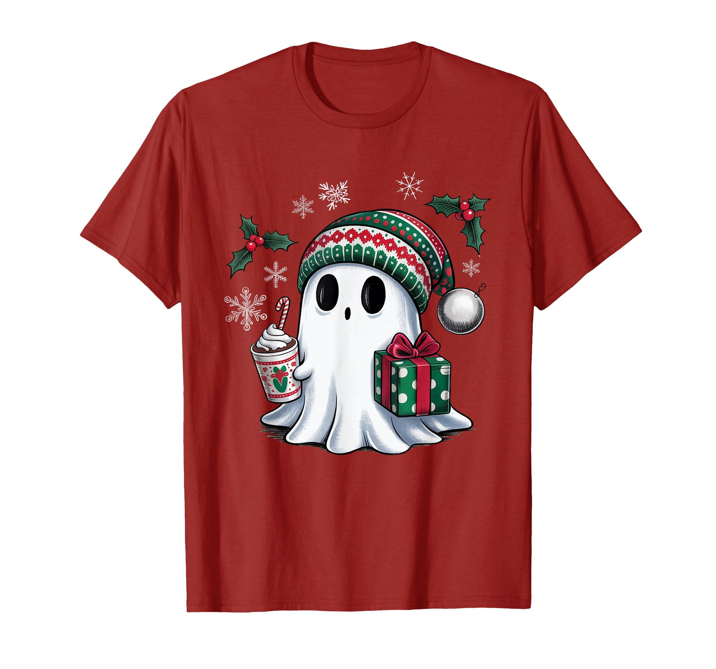 Ghost Christmas Santa Spooky Christmas T-Shirt