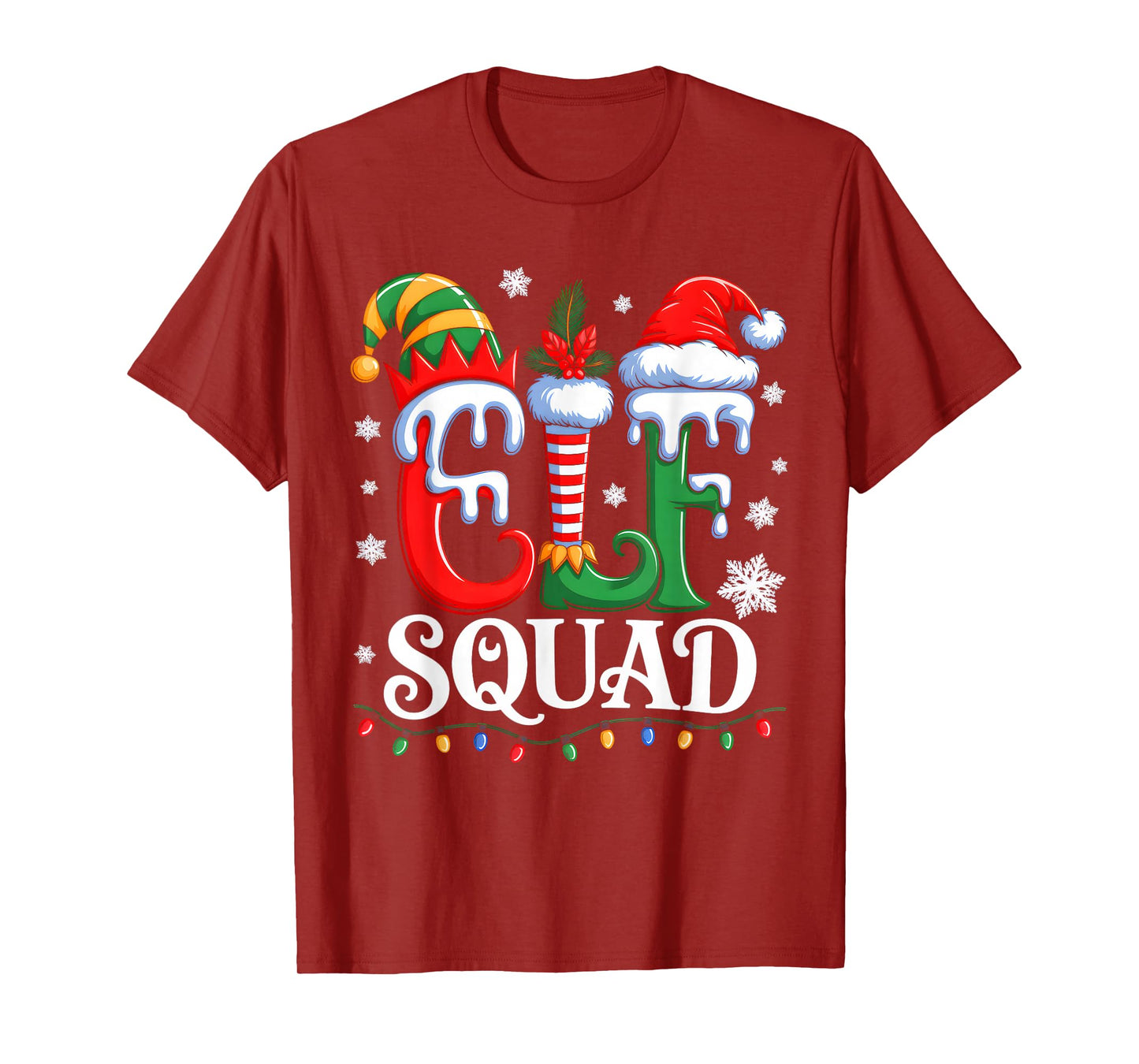 Funny Elf Family Christmas Matching Pajamas Xmas Elf Squad T-Shirt